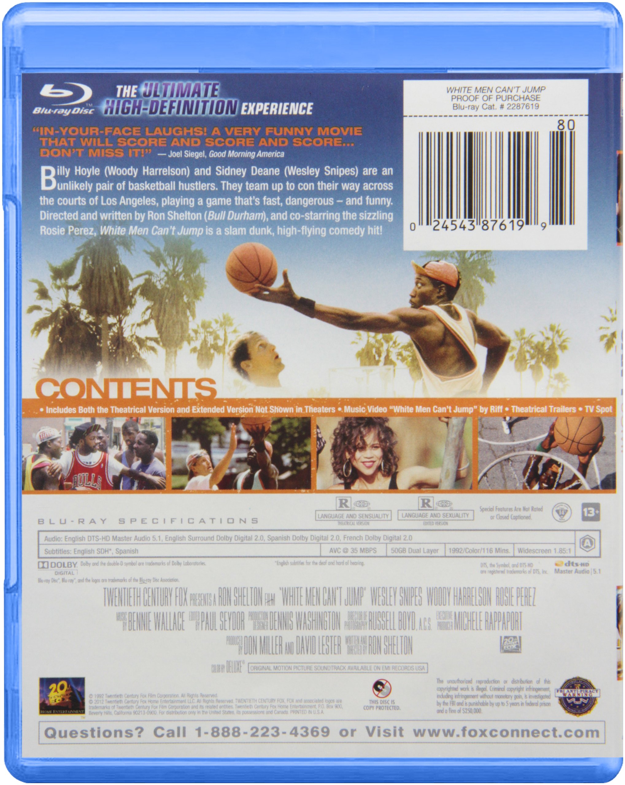 White Men Can't Jump Blu-ray Movie | Classic Basketball Comedy Film | Perfect for Movie Nights & Sports Fans