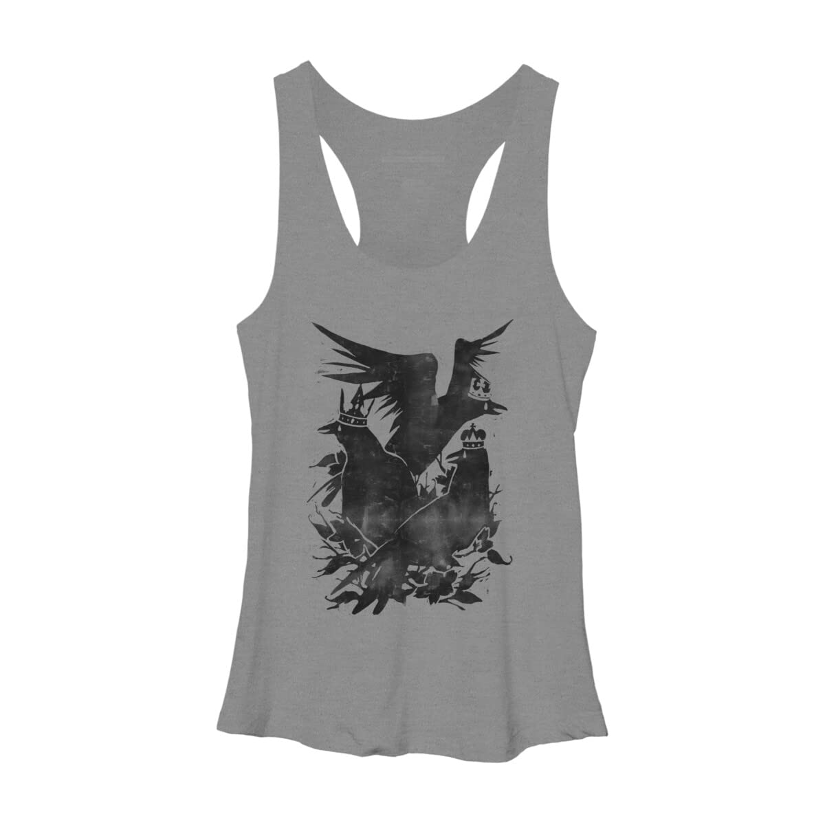 Design By Humans Women's Crowned Crow Racerback Tank Top - Soft Breathable Workout Shirt for Yoga, Gym & Summer Fashion