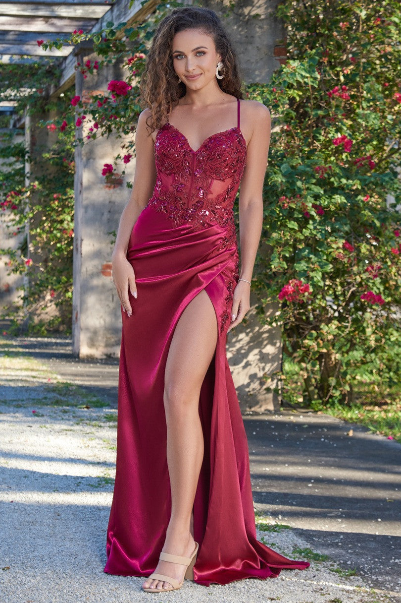 Elegant Burgundy Ivy Gown - Women's Formal Evening Dress for Prom, Wedding & Special Occasions