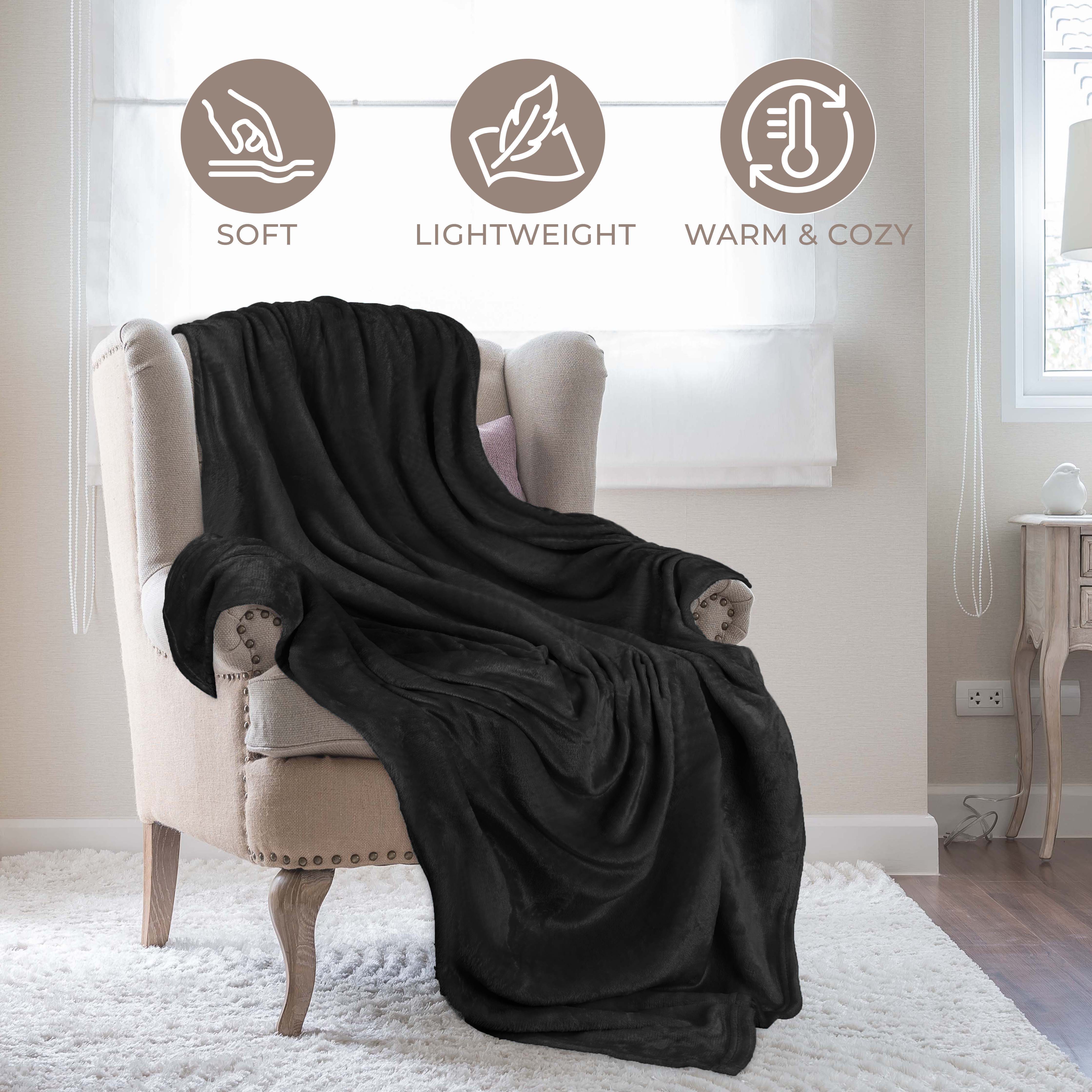 Soft Fleece Plush Blanket - Medium Weight Fluffy Cozy Throw for Couch, Bed & Home Decor - Perfect for Winter, Gifts & Relaxation