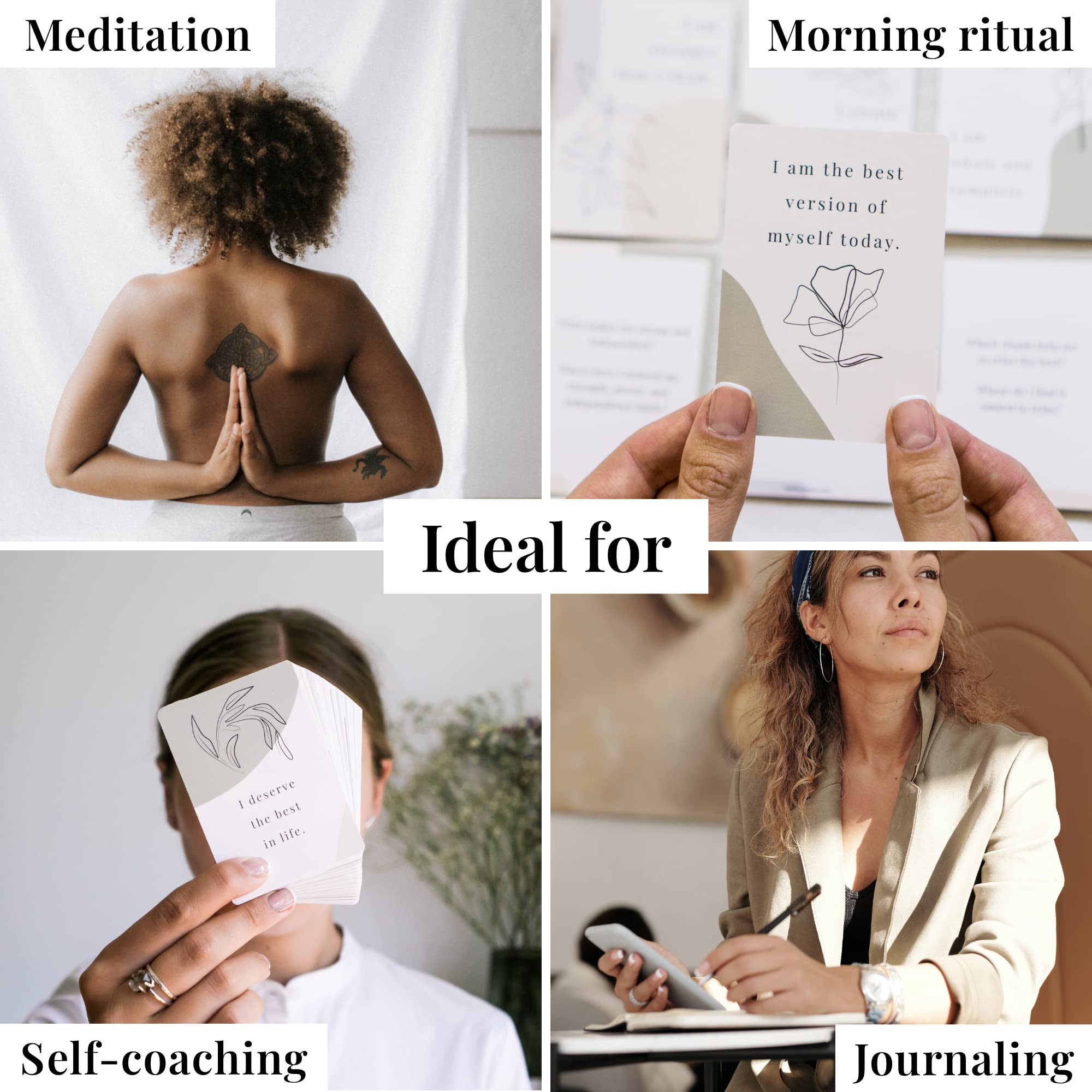 52 Positive Affirmation Cards for Women — Motivational & Inspirational Cards for Therapy, Meditation, Self-Care & Mindfulness | Double-Sided Durable Cards | Perfect for Daily Reflection, Journaling & Personal Growth