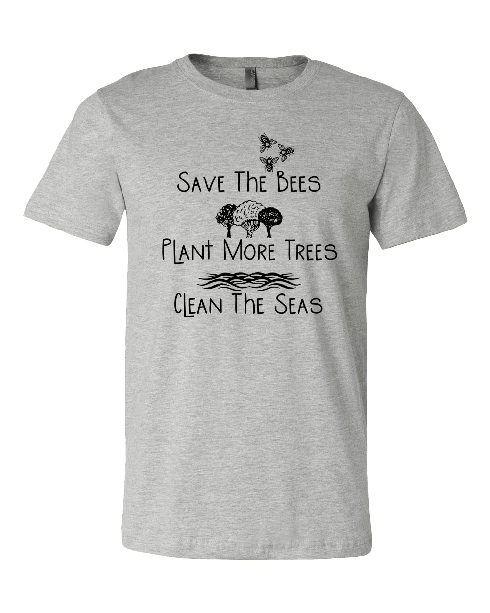 Save The Bees Plant More Trees T-Shirt - Eco Friendly Earth Day Tee - Clean The Seas Graphic Top - Camping & Hiking Outdoor Shirt for Nature Lovers - Perfect for Environmental Awareness Events & Outdoor Adventures