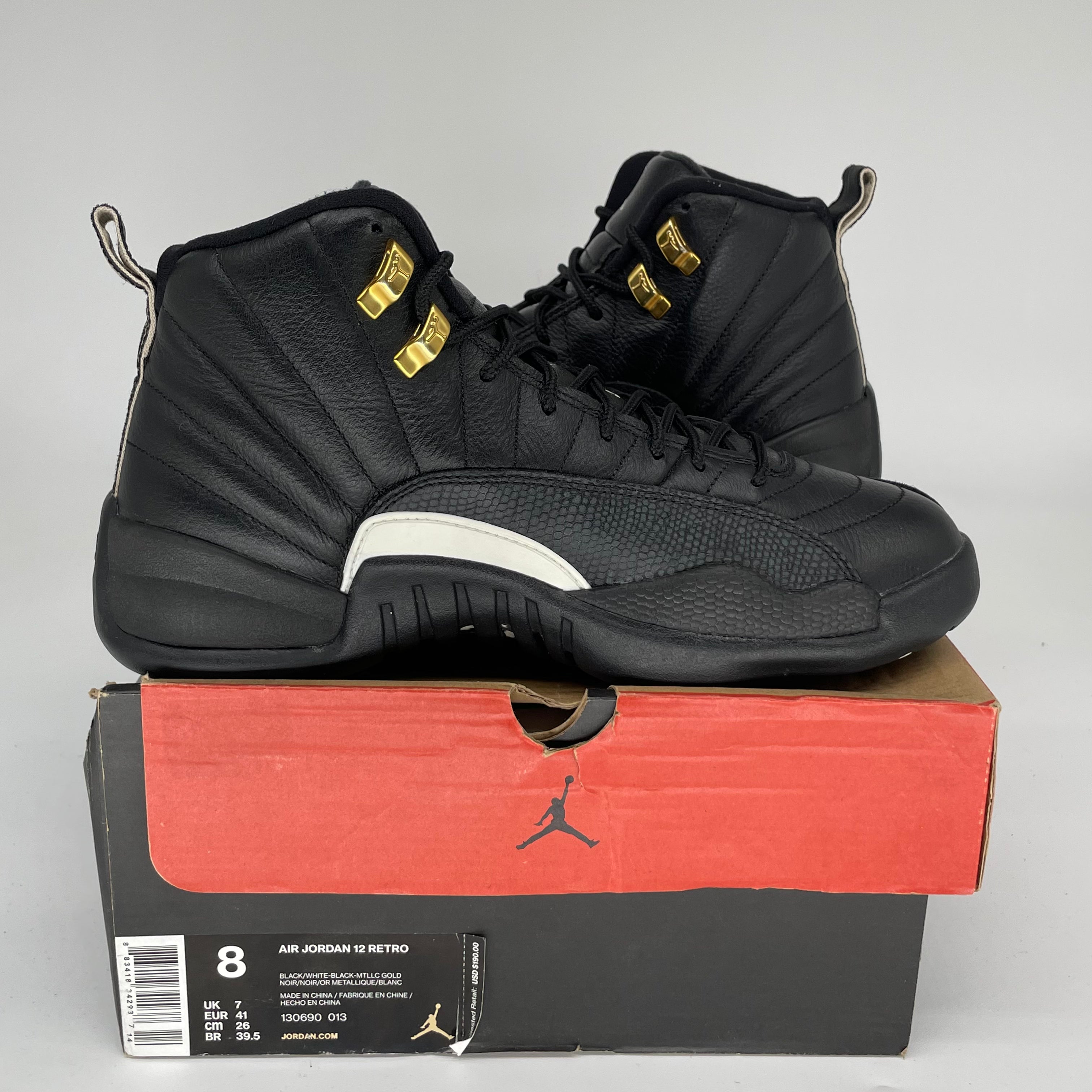 Original Air Jordan 12 Retro 'Master' Basketball Shoes - Men's Size 8 (130690-013) - Perfect for Streetwear & Court Performance