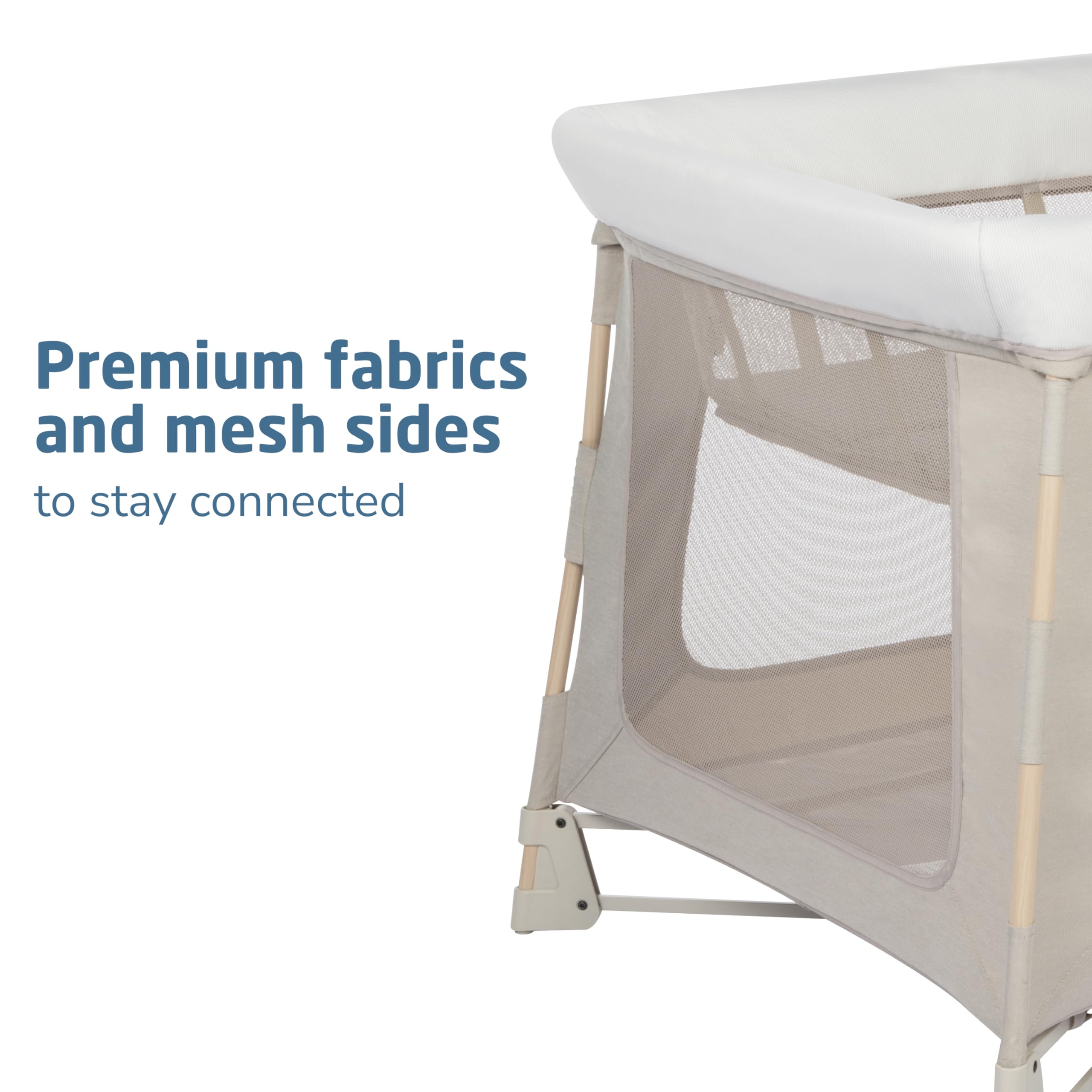 Maxi-Cosi Swift Baby Playpen with Mat - Portable Play Yard for Infants & Toddlers, Includes Bassinet & Pack 'n Play - Classic Oat Color | Perfect for Home, Travel & Daycare Use