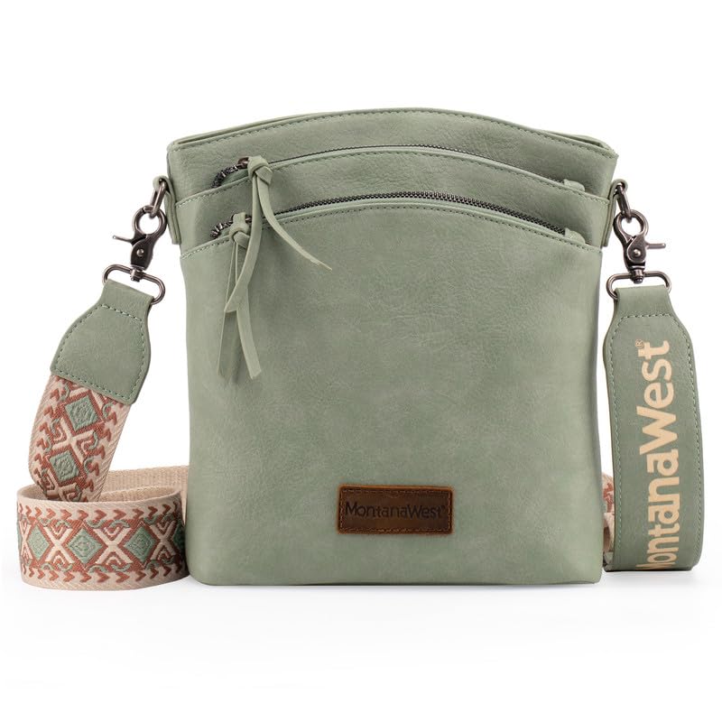 Montana West Women's Crossbody Purse with Double Compartments & Adjustable Strap - Fashionable Shoulder Bag for Daily Use, Travel, and Work