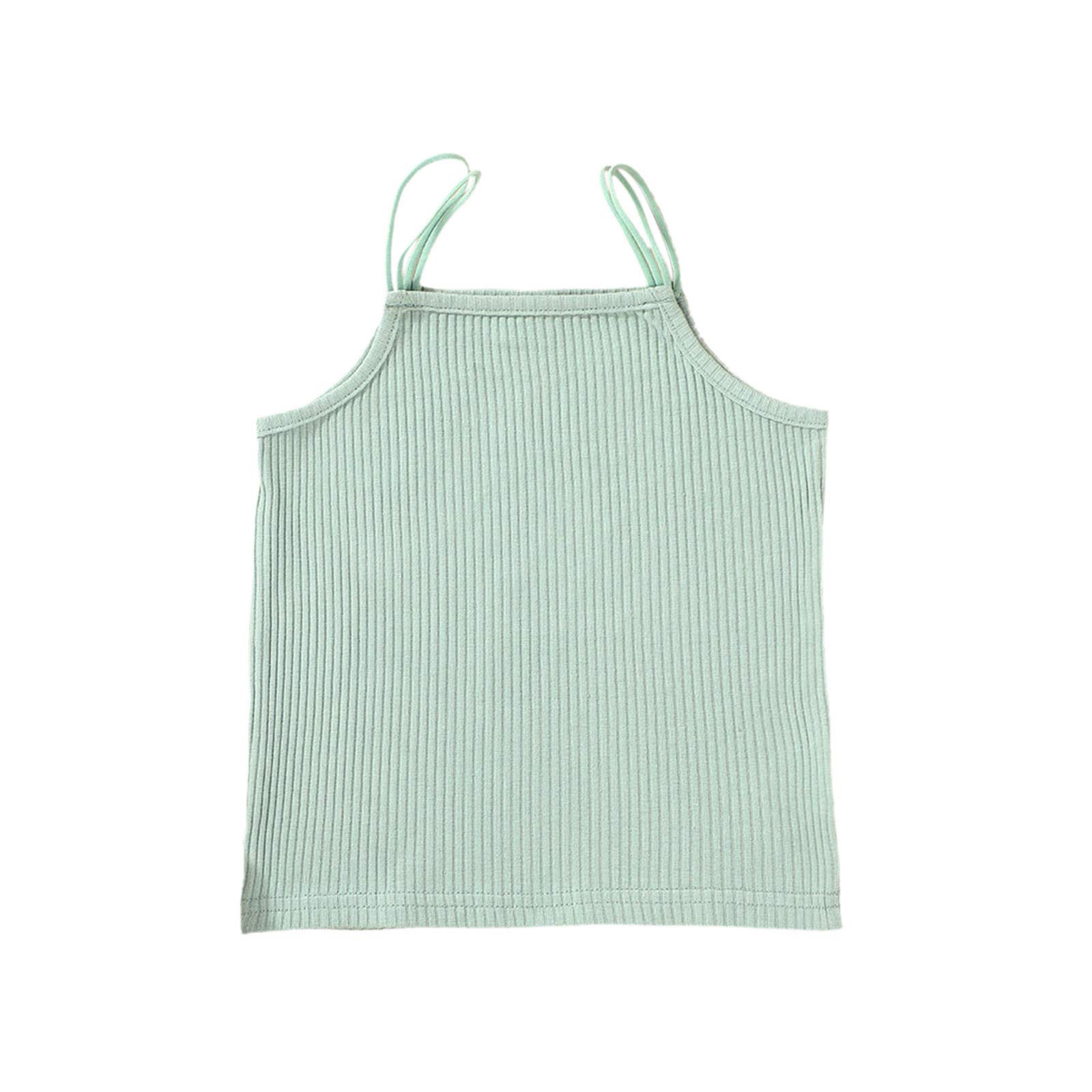 Girls Tank Tops for Toddlers & Kids - Quick Dry Solid Knit Straps Summer Sun Tops - Perfect for Beach, Playground & Outdoor Activities