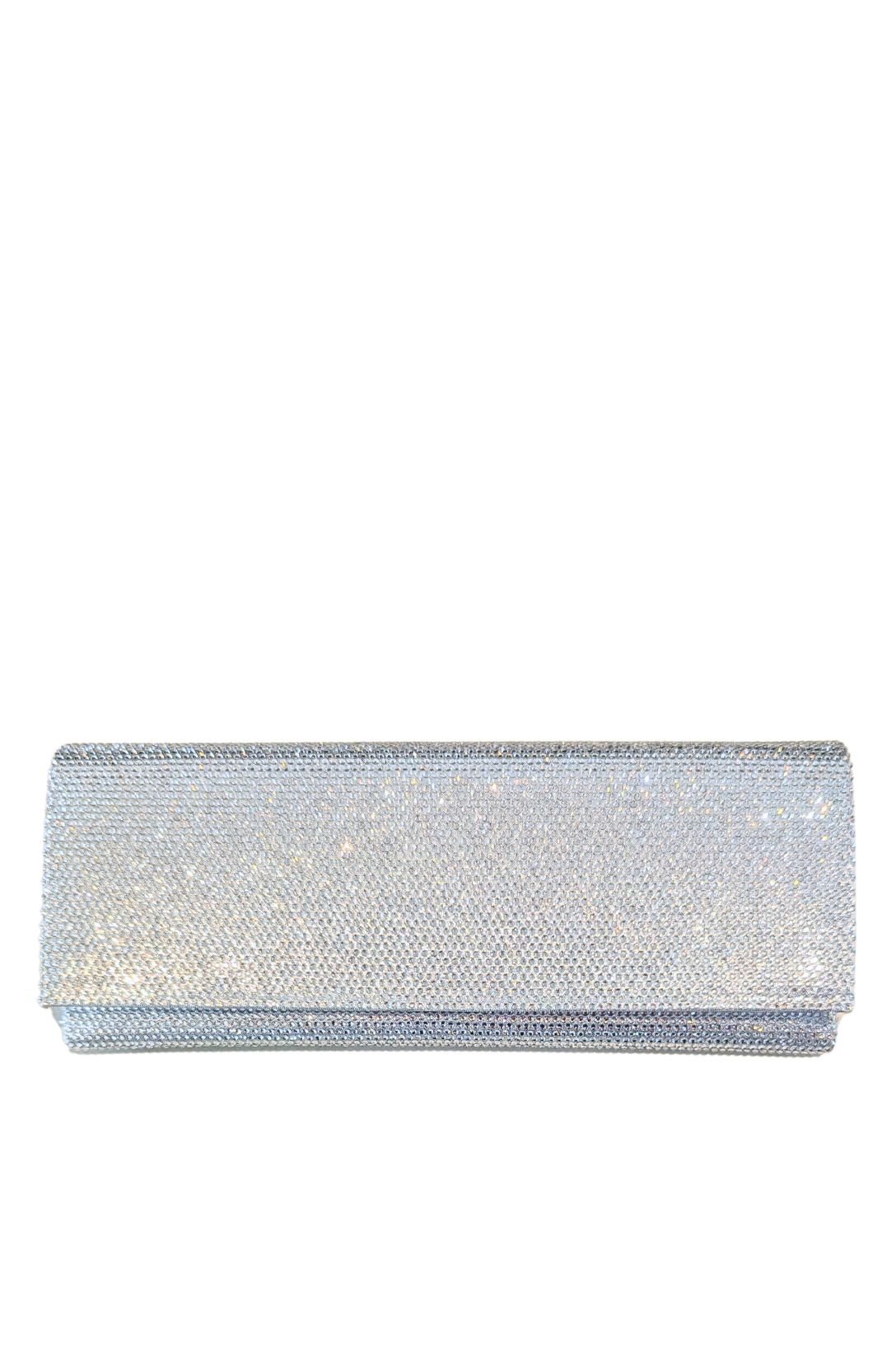 Elegant Crystal Envelope Clutch Bag - Silver Lame Evening Clutch for Women | Perfect for Parties, Weddings & Special Occasions