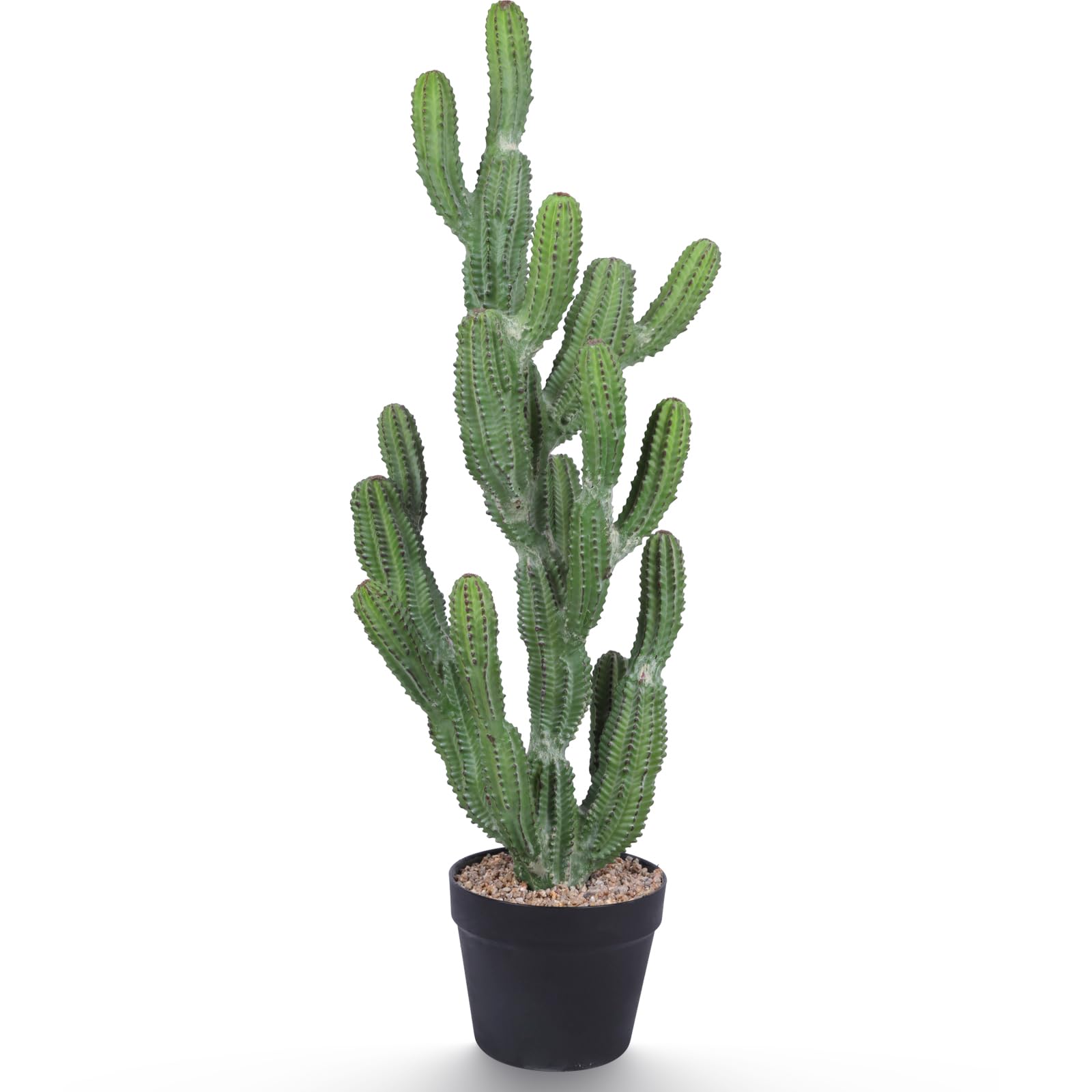 32 Inch Artificial Cactus Plant - Realistic Fake Cactus with Black Pot for Home, Office, Indoor & Outdoor Decor | Perfect for Desert-Themed Parties, Wedding Centerpieces & Modern Interior Design