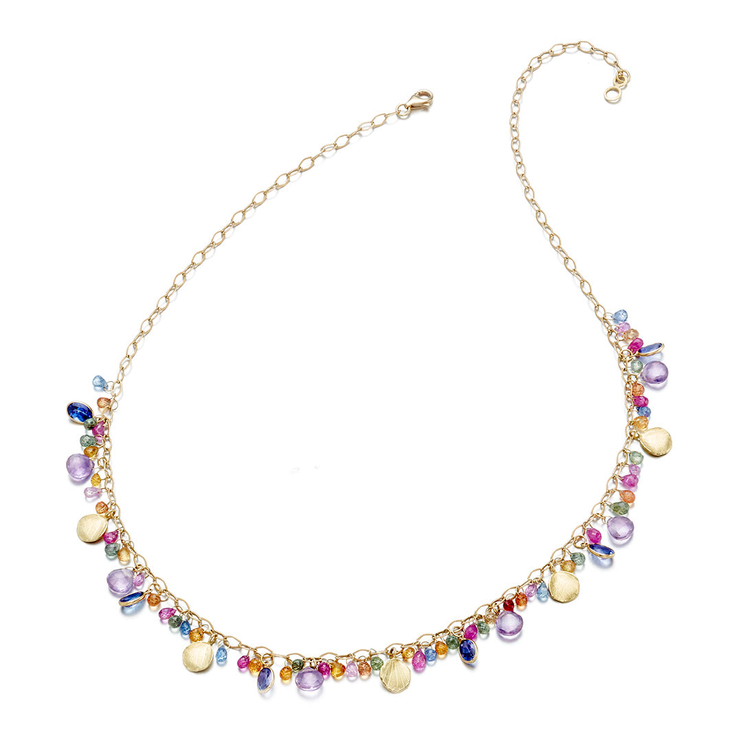 Multi Stone Rainbow Drop Necklace - Elegant Handmade Jewelry for Women | Perfect for Parties, Weddings & Everyday Wear