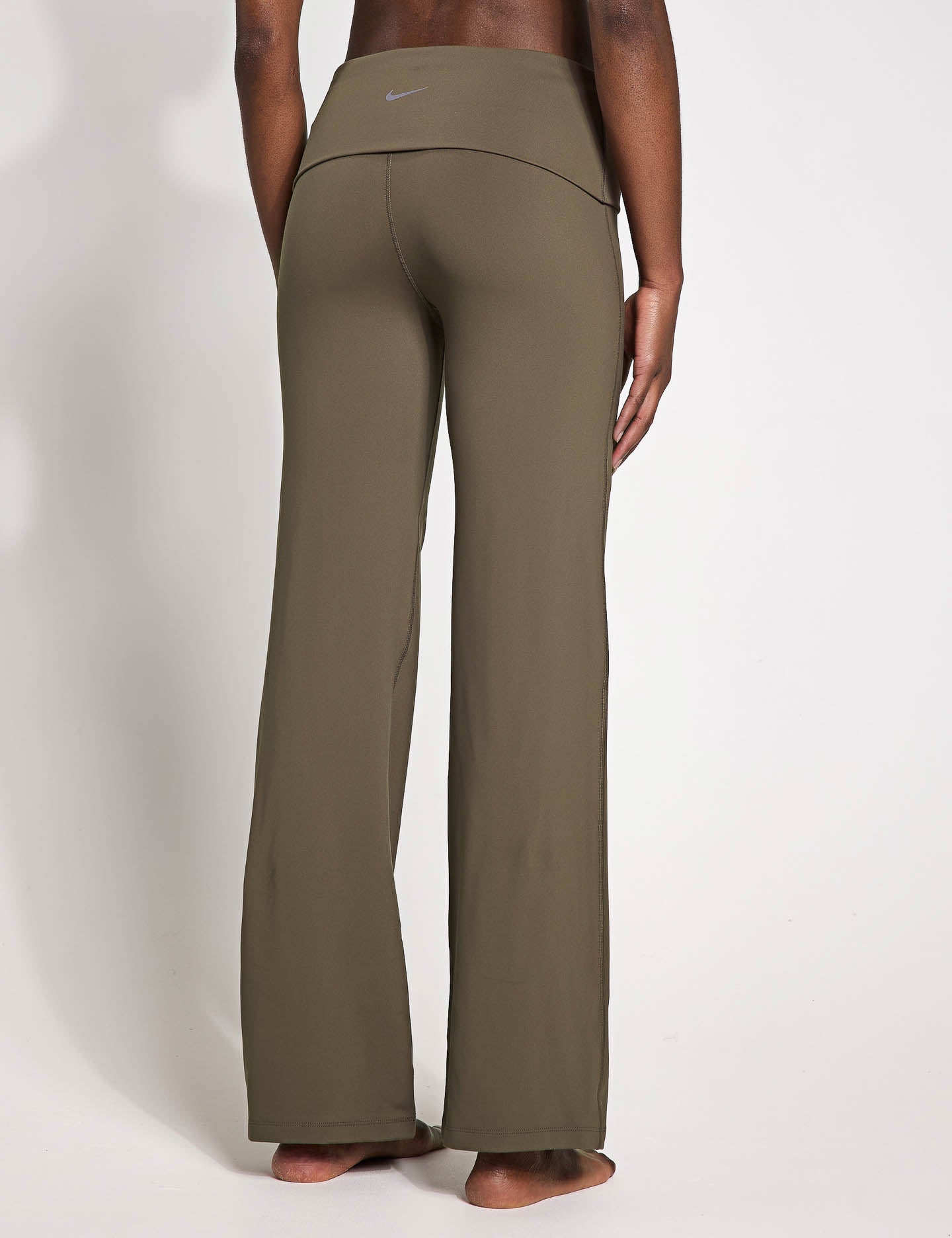 One Dri FIT Fold Over Yoga Pants for Women - Ironstone & Black - Perfect for Workouts, Lounge & Travel