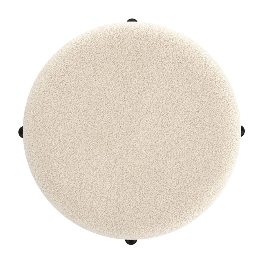 Cream Boucle Castor Storage Ottoman - Stylish Footrest, Seat & Hidden Storage for Living Room, Bedroom & Nursery