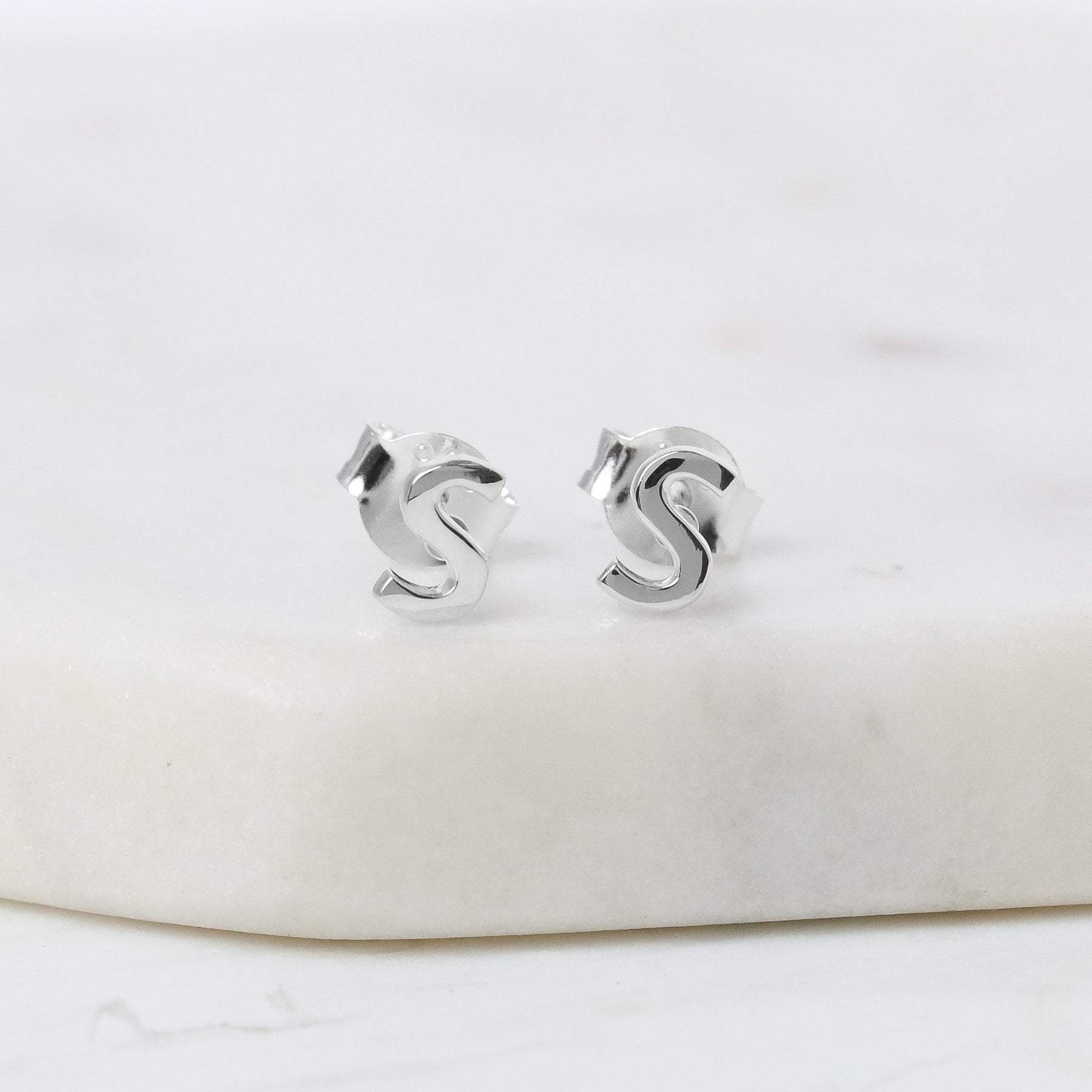Alphabet Stud Earrings for Women - A-Z Letter Initials, Gold & Silver Plated, Hypoallergenic - Perfect for Gifts, Everyday Wear & Special Occasions