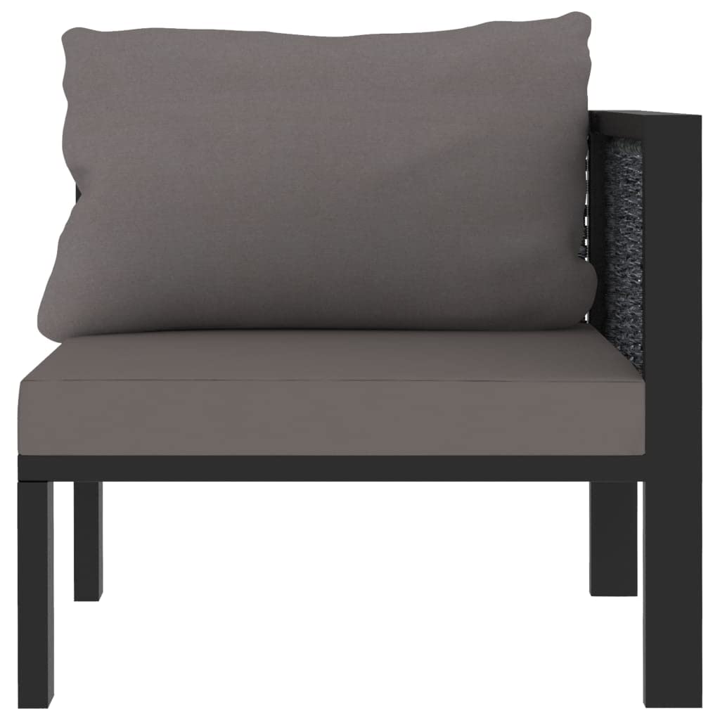 Modern Left Arm Sectional Corner Sofa with Poly Rattan Frame in Anthracite - Perfect for Patio, Garden, and Outdoor Lounge Areas