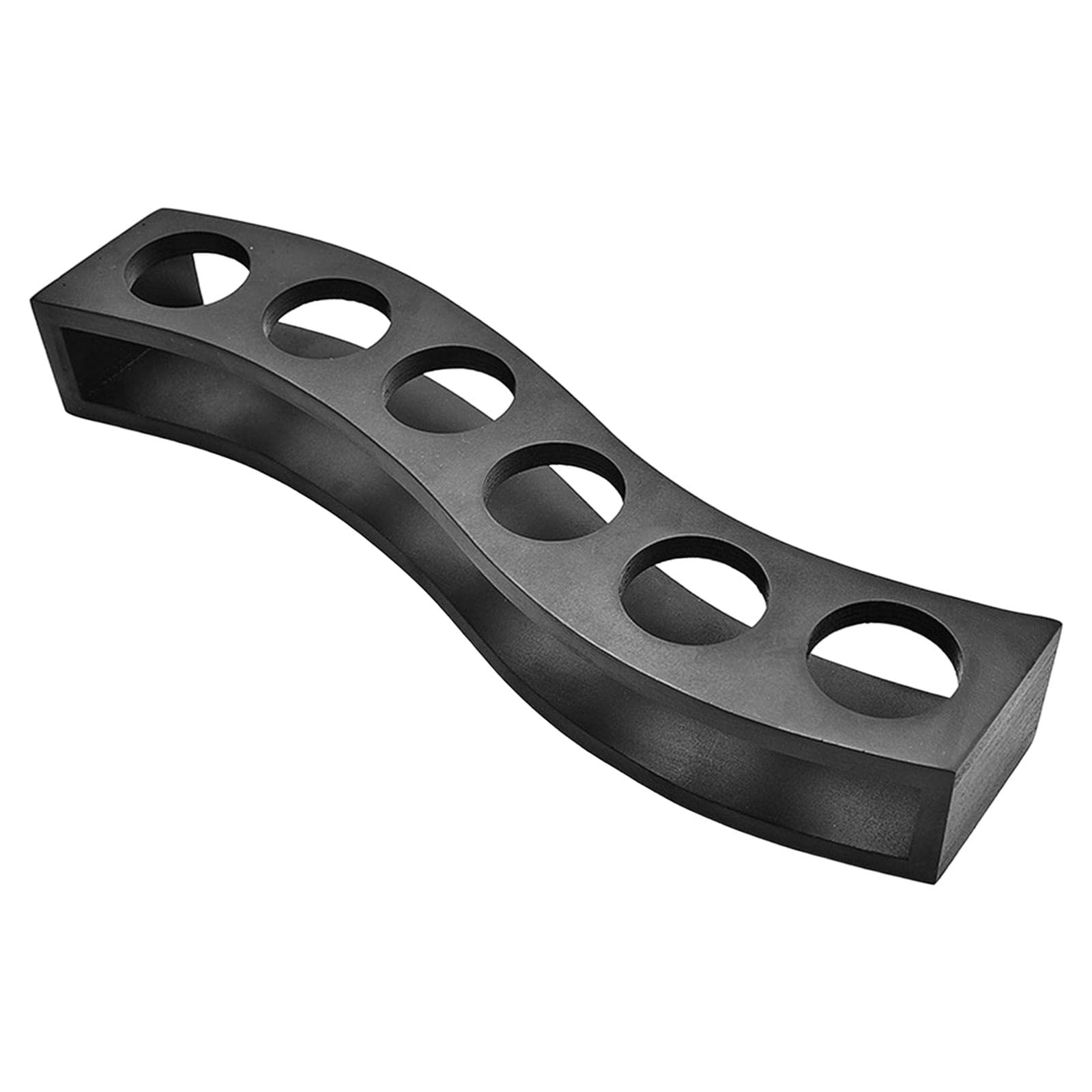 Gazechimp 6-Hole Black S-Shape Wooden Mug & Cup Rack - Glassware Standing Storage Shelf for Coffee Mugs, Water Cups - Perfect for Kitchen Cabinet, Pantry, Coffee Shop Countertop Organizer | Space-Saving Kitchen & Dining Room Storage Solution