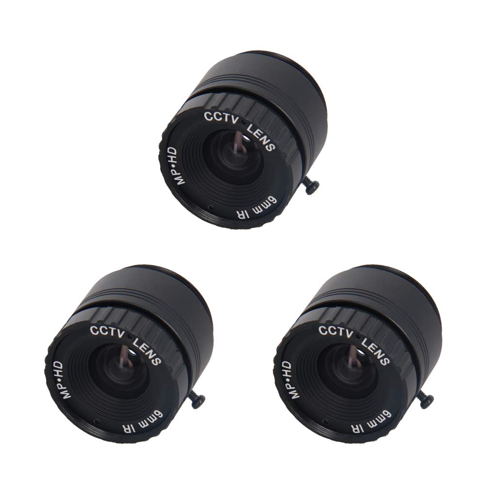 Othmro 3Pcs 6mm CCTV Camera Lens 720P F1.4 Security WiFi Lens, 1/2.5 Inch Wide Angle CS Mount for IP Camera - Perfect for Home Surveillance, Business Security & Panoramic Monitoring