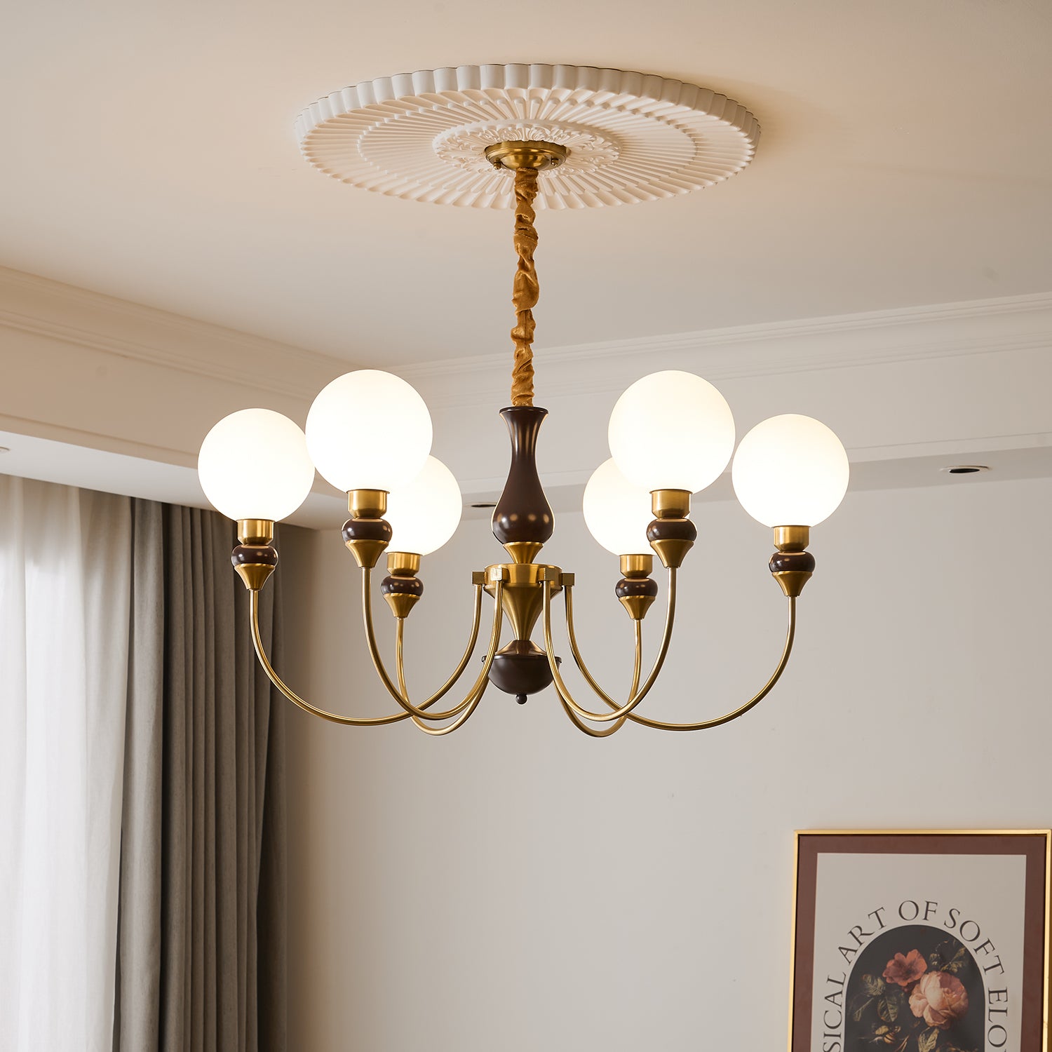 Helena Curve Chandelier - Modern Crystal Ceiling Light Fixture for Dining Room, Living Room & Bedroom | Elegant Home Decor Lighting