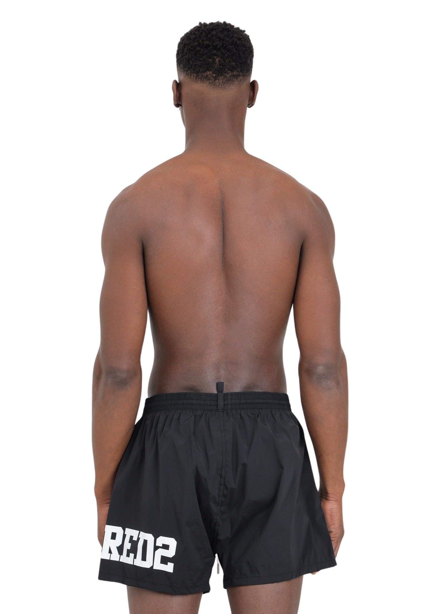 DSQUARED2 Men's Black Logo Print Side Stripes Shorts - Casual Summer Beachwear & Gym Athletic Shorts for Men
