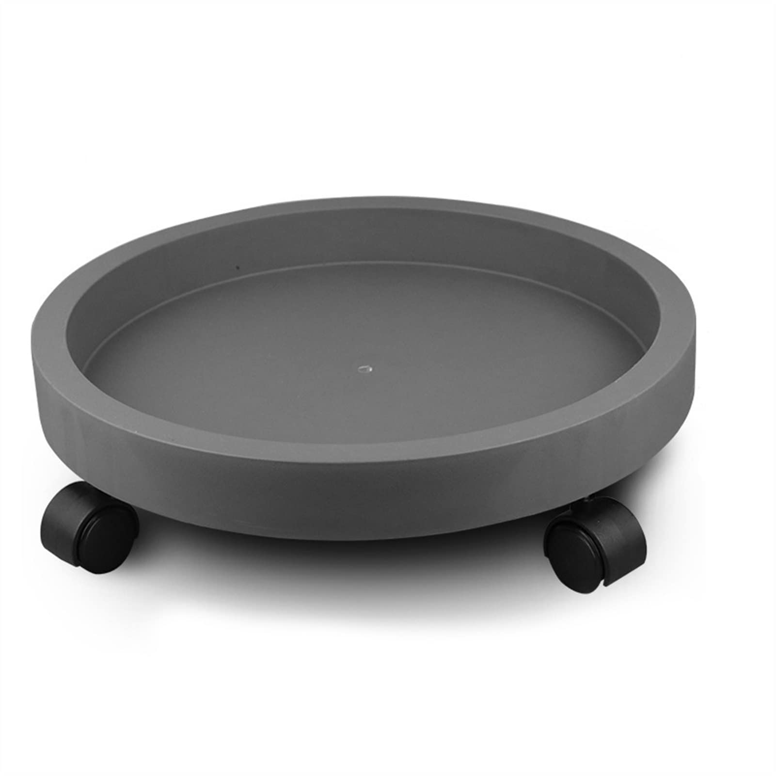 Heavy Duty Universal Flower Pot Wheels - Removable Tray Plant Caddy with Rolling Stand for Indoor/Outdoor Potted Plants (29.5cm Round Plastic Planter, Gray) - Perfect for Moving Large Plants on Decks, Patios & Greenhouses