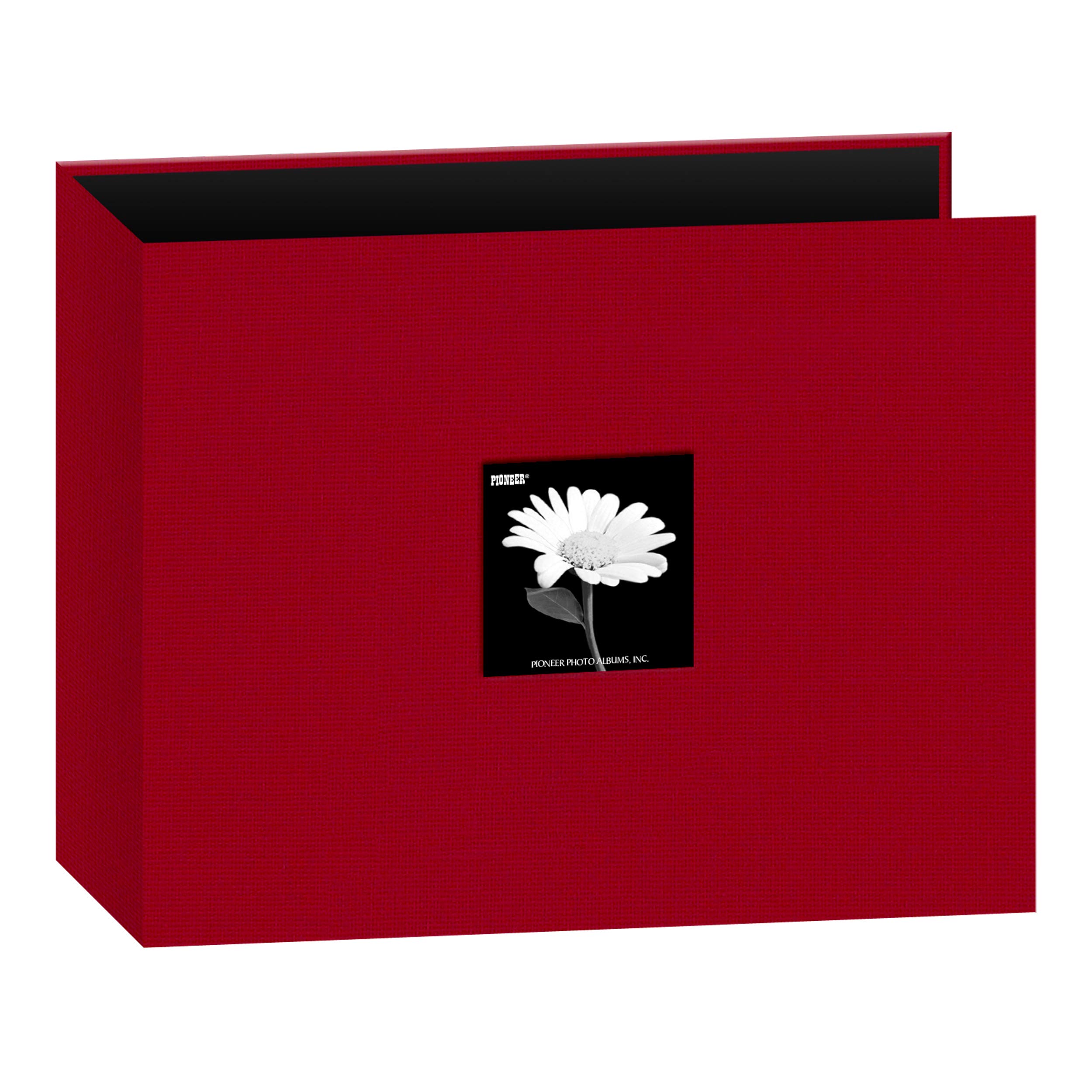 Pioneer 12x12 Inch Scrapbook Photo Album with Fabric Frame - 3-Ring Binder for Memory Keeping, Apple Red - Perfect for Wedding, Baby & Family Photos Preservation