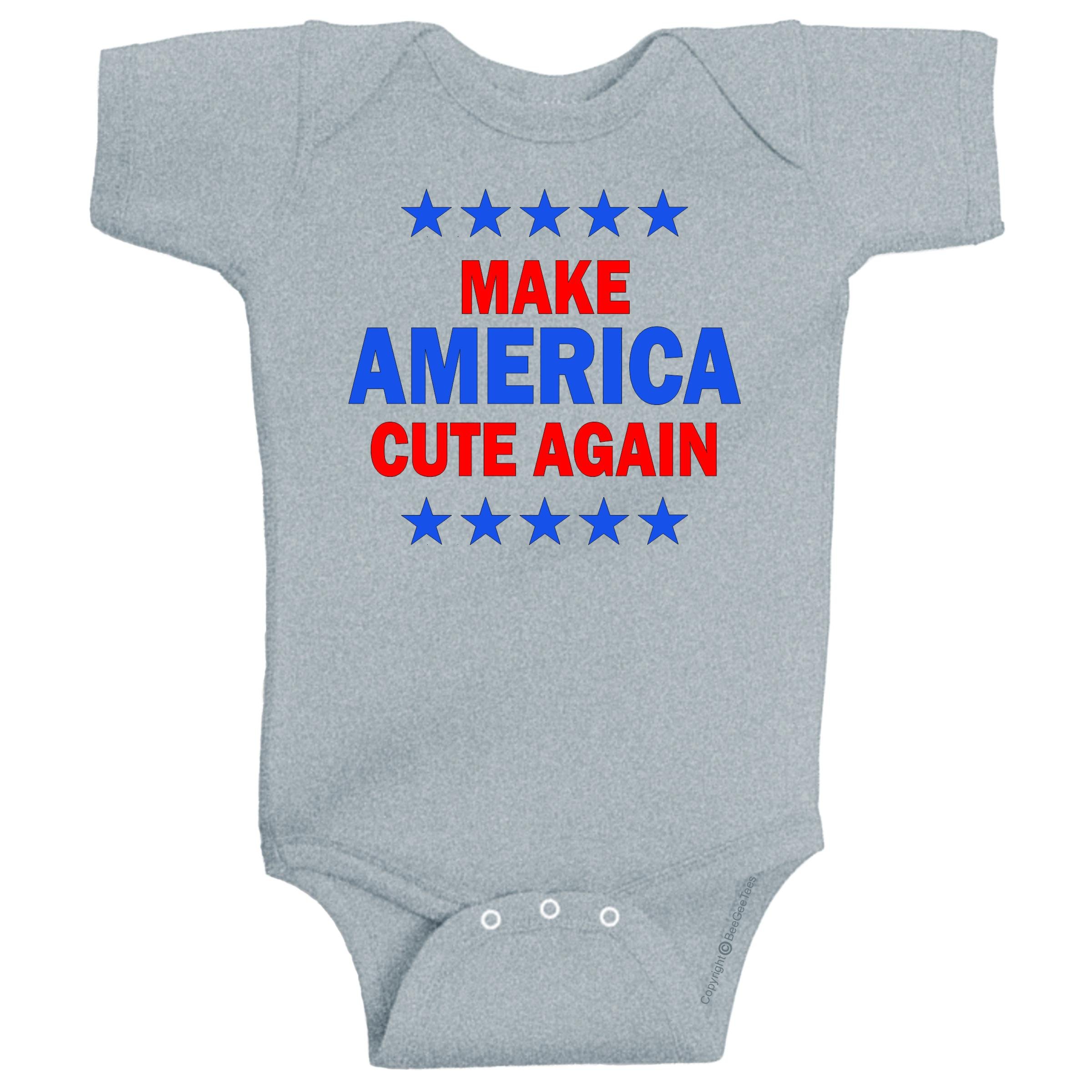 Donald Trump Baby Romper - Patriotic Newborn Outfit, Cute Shower Gift for Boys & Girls | Perfect for 4th of July, Political Events & Photo Shoots