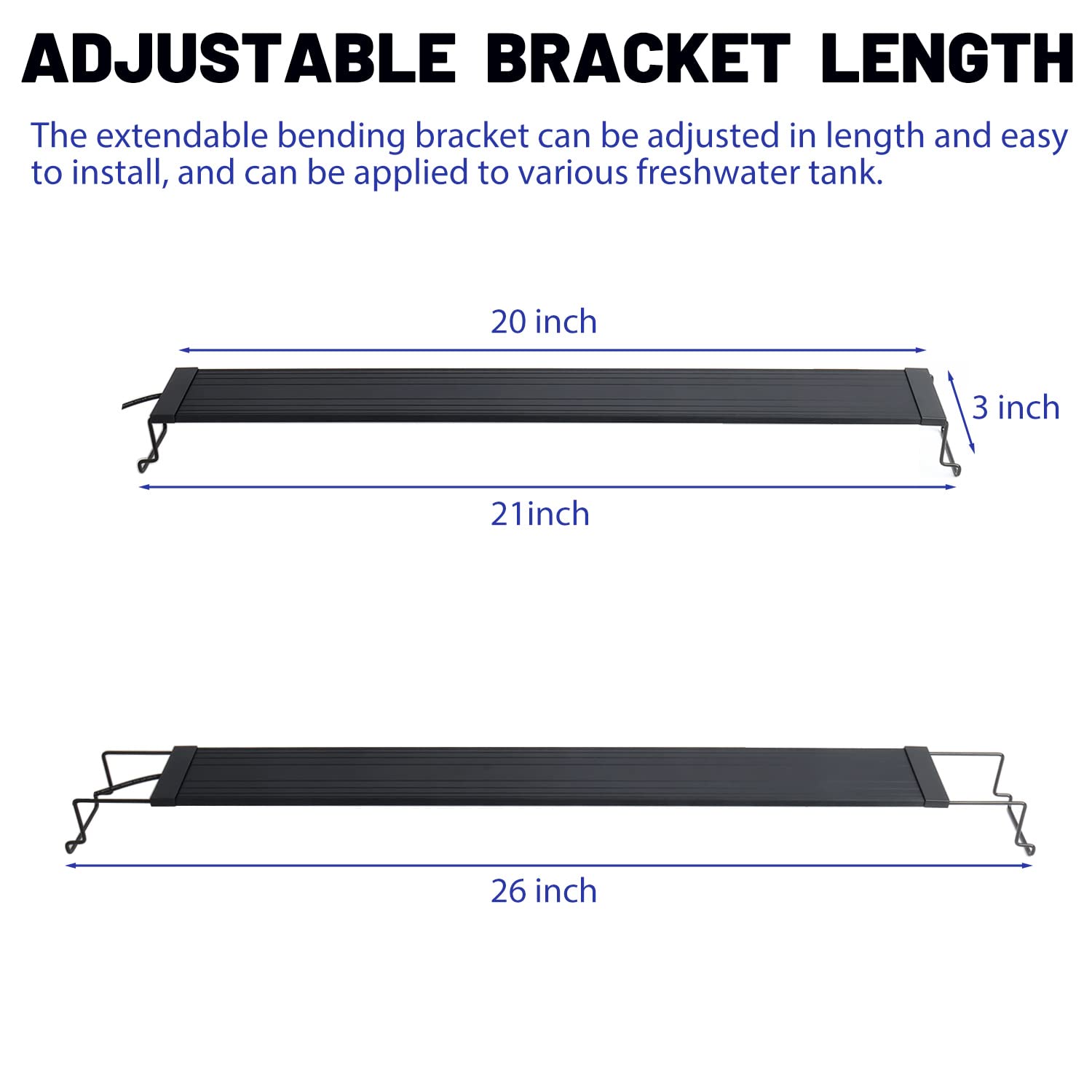 Best Aquarium LED Light for Fish Tanks (20-26 Inch) - Energy Efficient Underwater Lighting for Freshwater & Saltwater Aquariums, Perfect for Coral Growth and Planted Tanks