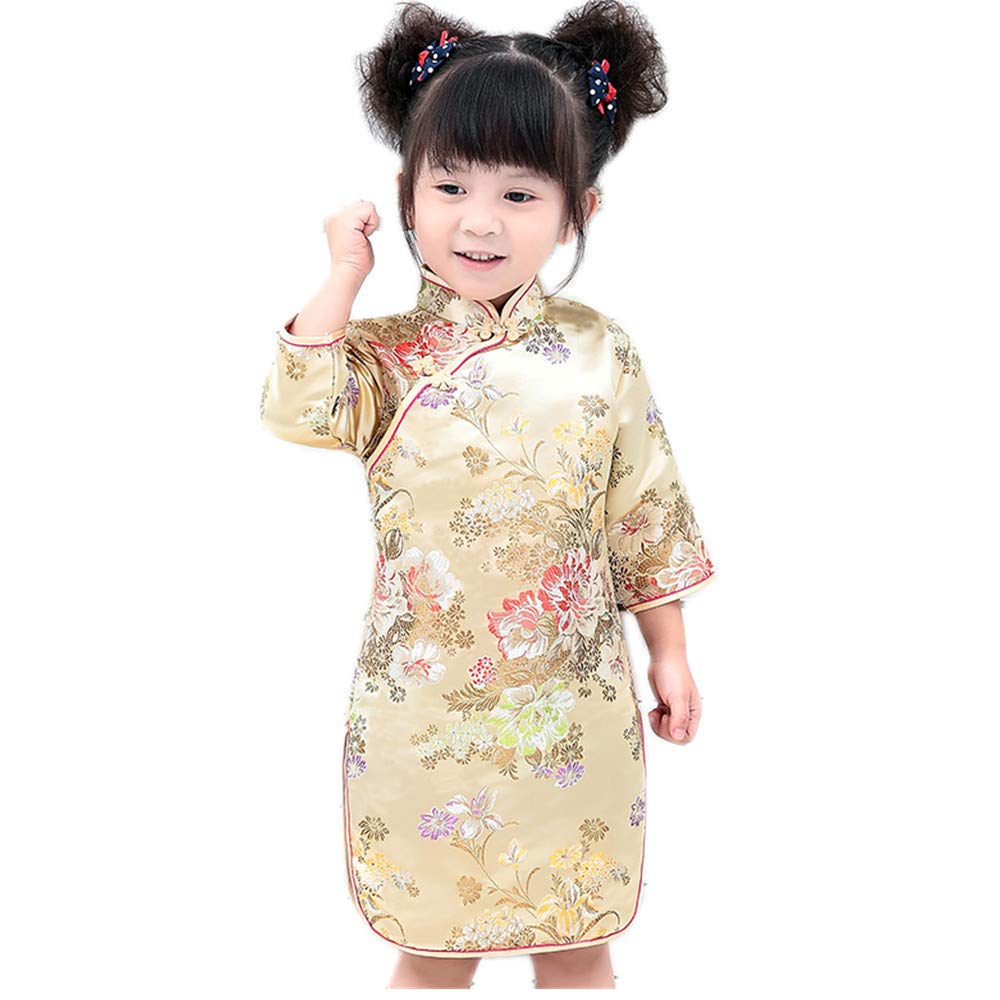 Elegant Peony Rose Qipao Dress for Women - Half Sleeve Cheongsam Wedding & Birthday Party Costume - Perfect for Chinese New Year, Bridal Shower, and Cultural Celebrations