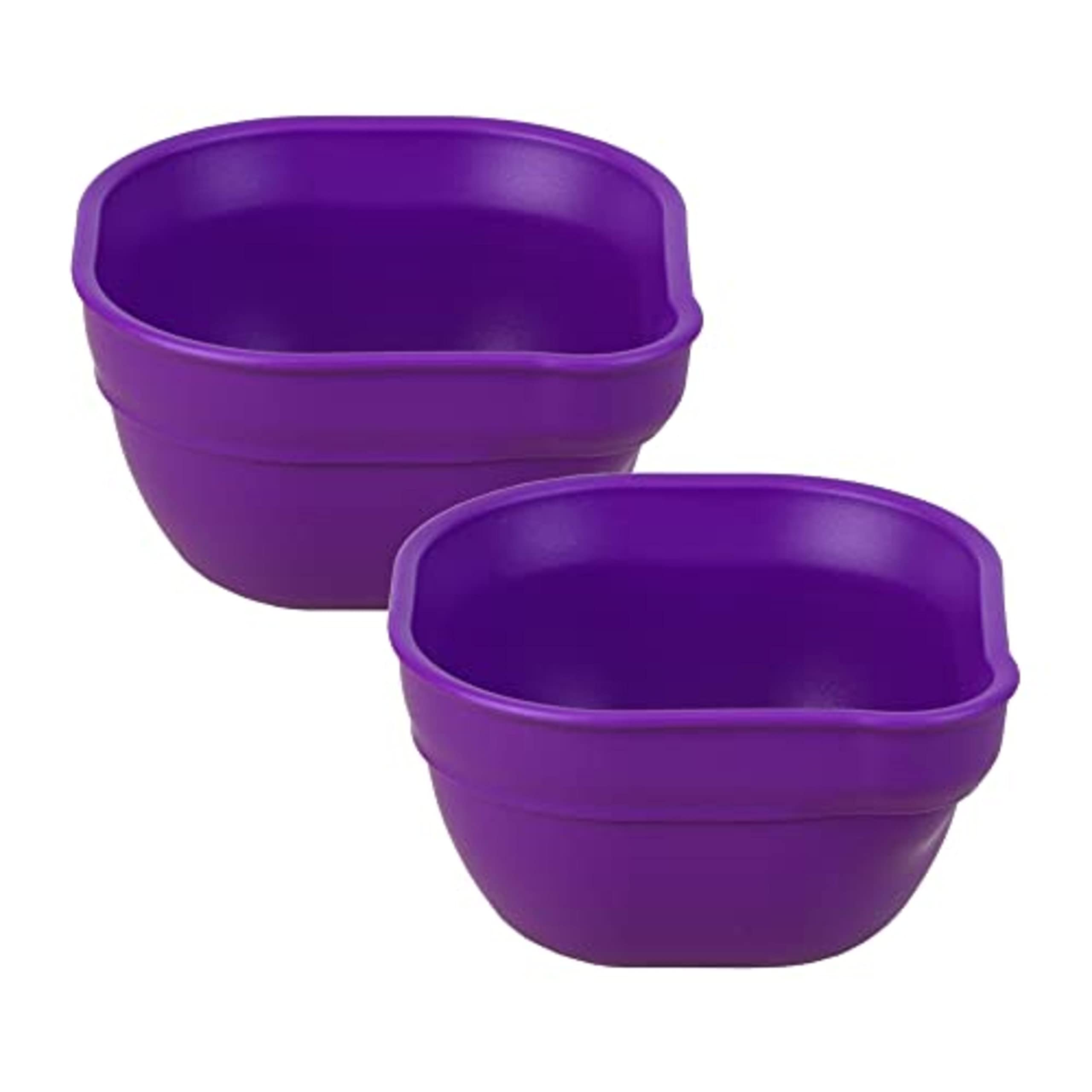 Reusable 8 oz. Dip & Pour Bowls Set of 2 | BPA-Free, Dishwasher & Microwave Safe | Made in USA | Amethyst Color | Perfect for Snacks, Sauces, Condiments & Meal Prep