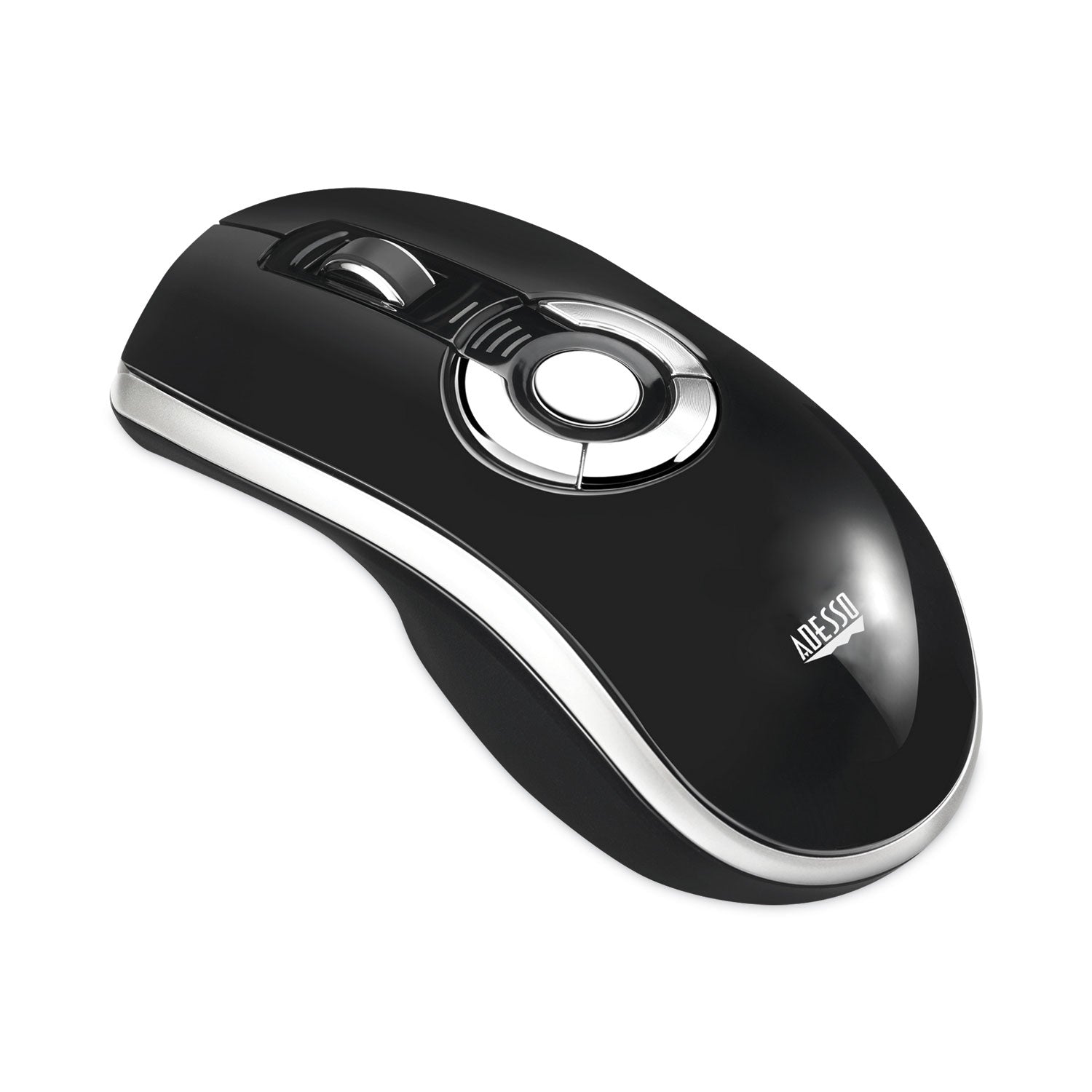 Adesso Air Mouse Elite Wireless Presenter Mouse - 2.4GHz RF Remote Control with 100ft Range, Ergonomic Ambidextrous Design for Presentations & PC Control (Black) - Perfect for PowerPoint, Keynote, Zoom Meetings & Classroom Teaching
