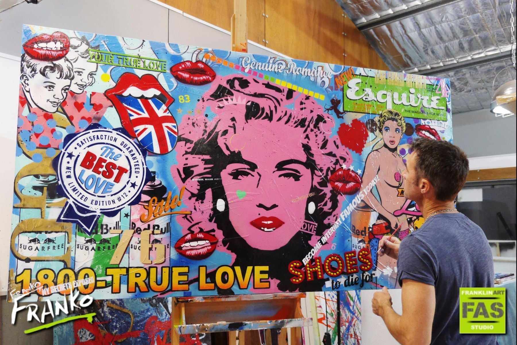 Material Girl 190cm x 100cm Madonna Pop Art Canvas Painting - Large Wall Decor for Living Room, Bedroom & Office