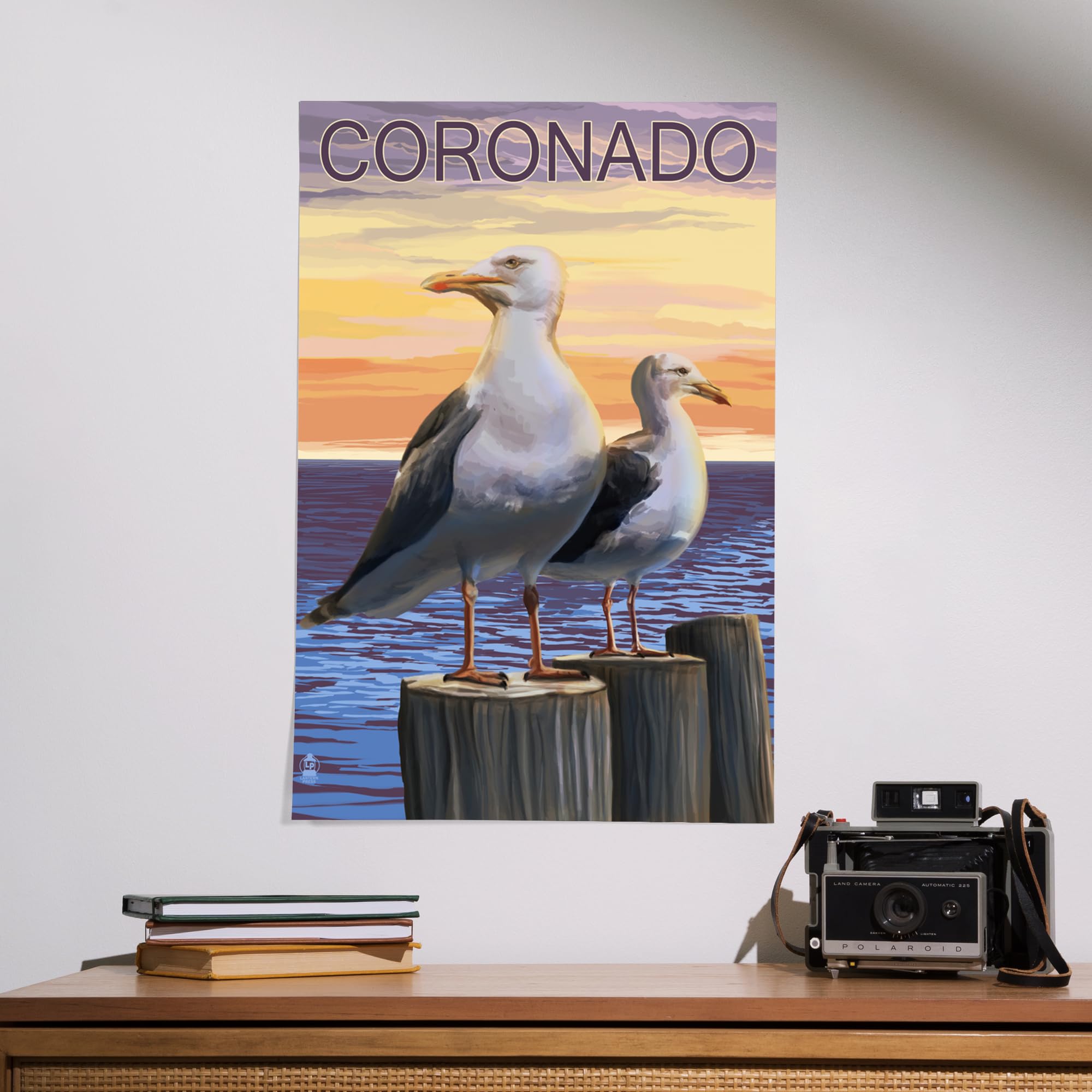 Lantern Press 16x24 Inch Giclee Print - Coronado California Coastal Seagull Artwork | Premium Wall Decor for Living Room, Bedroom & Office