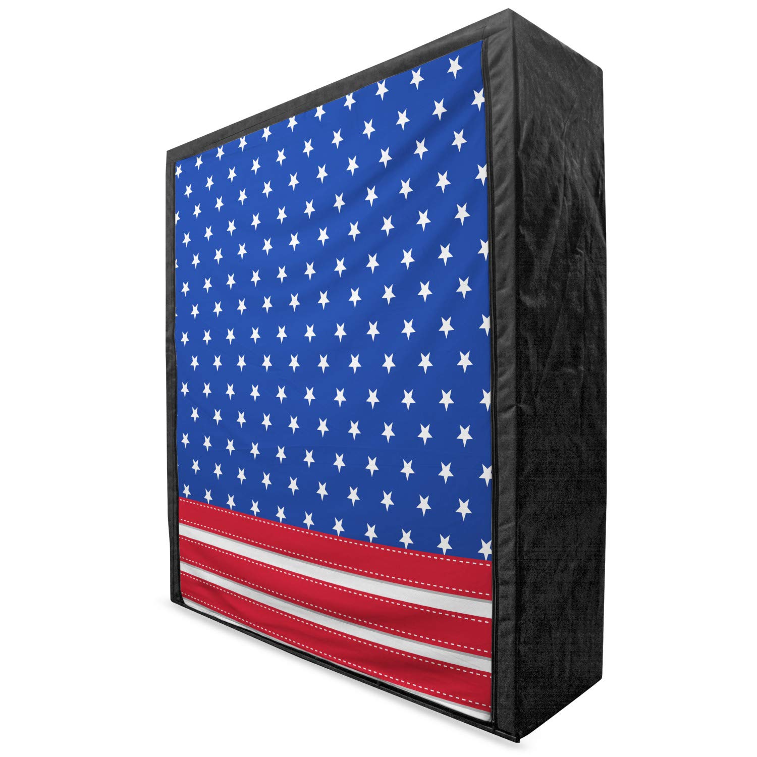 Ambesonne 4th of July Portable Fabric Wardrobe - Stars & Stripes Patriotic Clothing Organizer with Shelves, 59