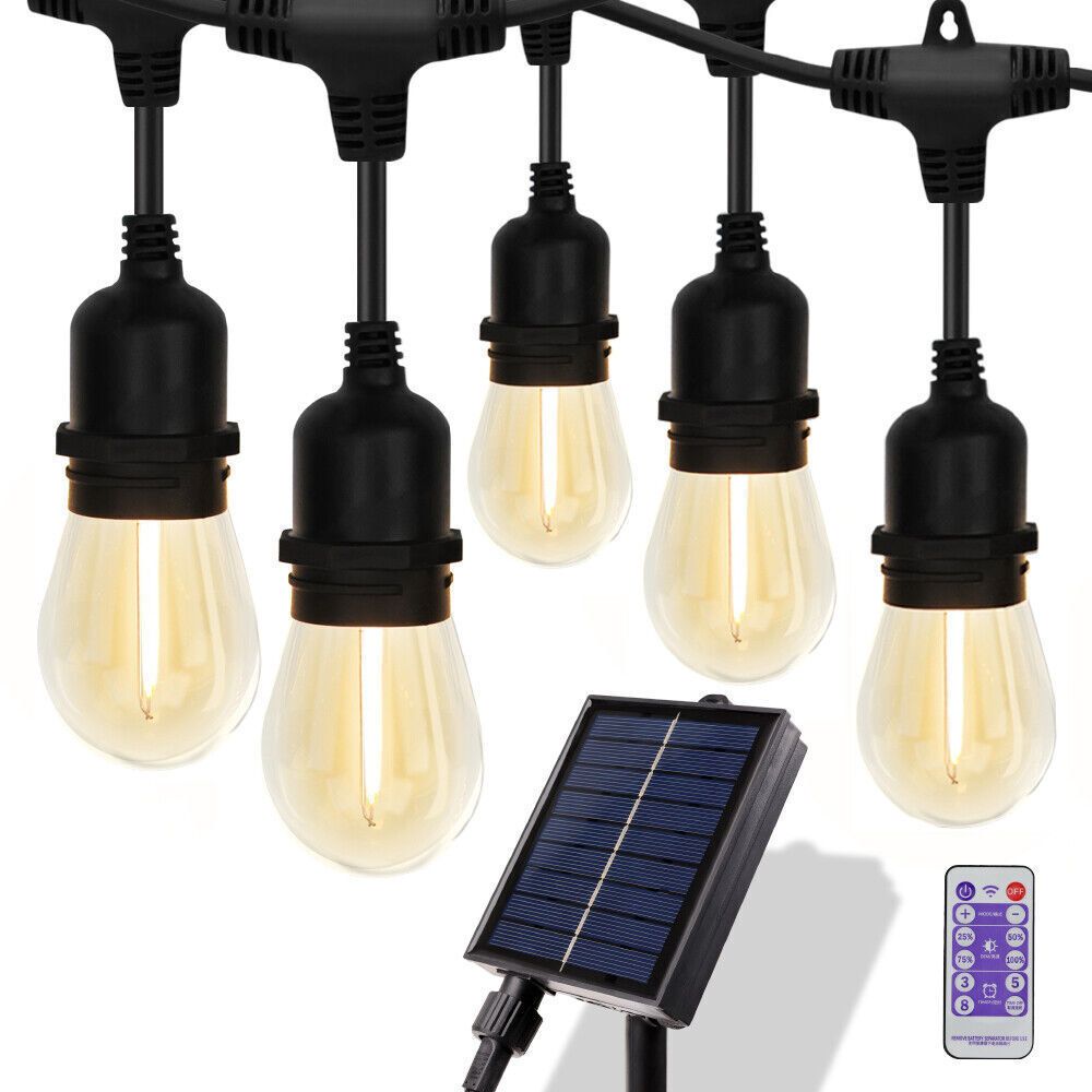 15 LED Solar Powered 18.2M String Lights - Waterproof Outdoor Fairy Lights for Wedding, Party, Garden, Patio & Backyard Decor
