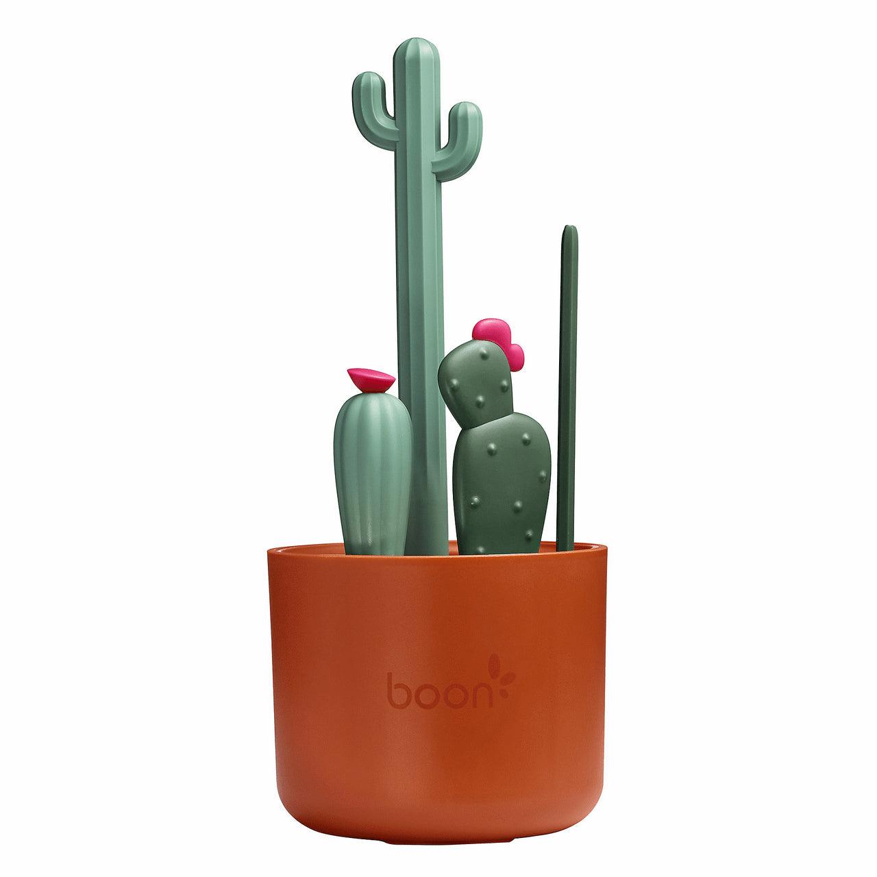 Boon Cacti Baby Bottle Cleaning Brush Set - 3-Piece Nipple & Bottle Cleaner Kit for Newborns - Safe & Durable for Breast Pump Parts, Sippy Cups, and Baby Feeding Accessories (Dishwasher Safe)