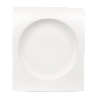 Villeroy & Boch NewWave 9.5 x 8.6 Inch White Rectangle Dessert Plates - Set of 4, Elegant Serving for Cakes, Pastries and Appetizers - Perfect for Dinner Parties, Weddings and Special Occasions