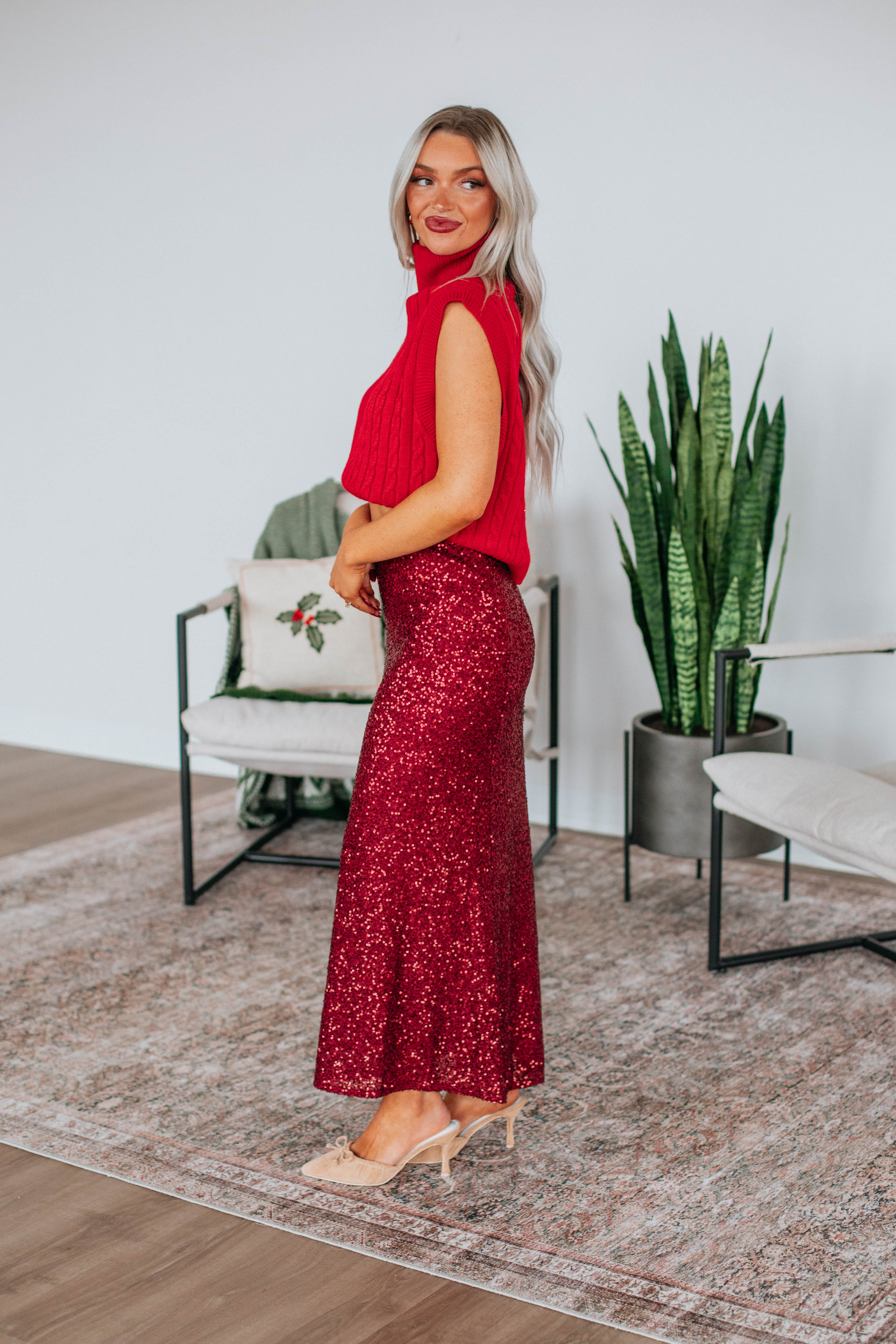 Azley Sequin Skirt for Women - Sparkly Party Skirt with High Waist & Flared Hem - Perfect for Christmas, NYE, and Special Occasions