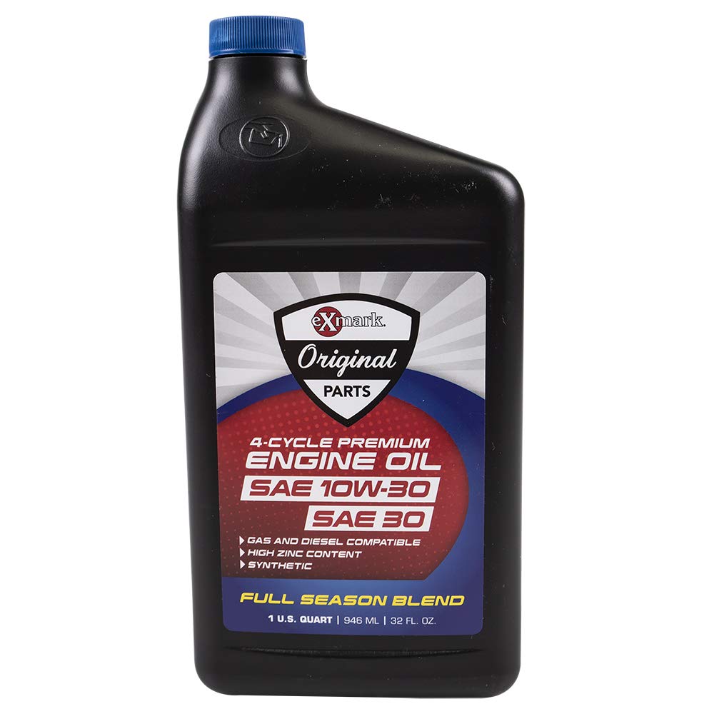 Exmark 135-2566 10W-30 Full Synthetic Engine Oil - 12 Pack (12 Quart Bottles) for Lawn Mowers, Tractors & Outdoor Power Equipment