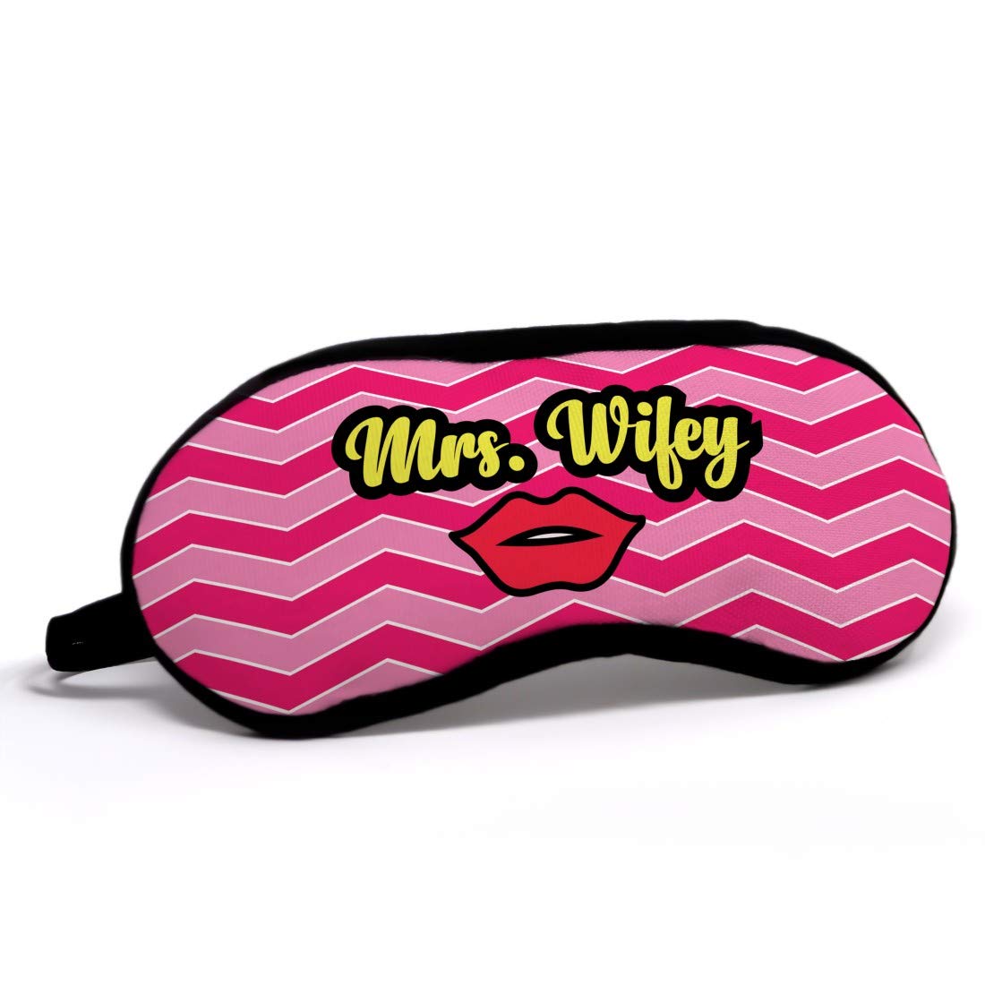 Indigifts Anniversary Gift For Wife - Mrs. Wifey Quote Printed Pink Sleep Eye Mask 7.8X3.3 inches - Valentine's Day Gift, Birthday Present for Wife, Romantic Love Gift - Perfect for Relaxation, Spa Days & Travel