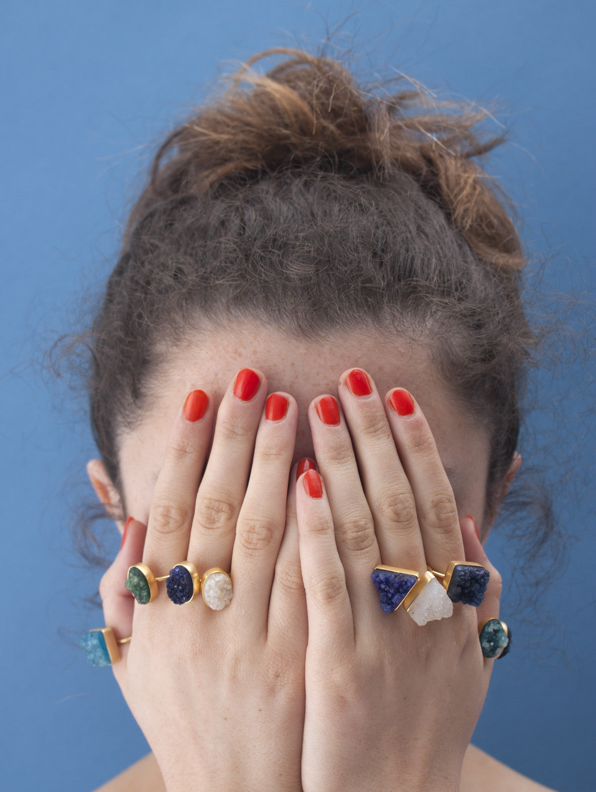 Indigo Triangle Druzy Ring - Handmade Boho Crystal Jewelry for Women - Perfect for Everyday Wear, Parties & Special Occasions