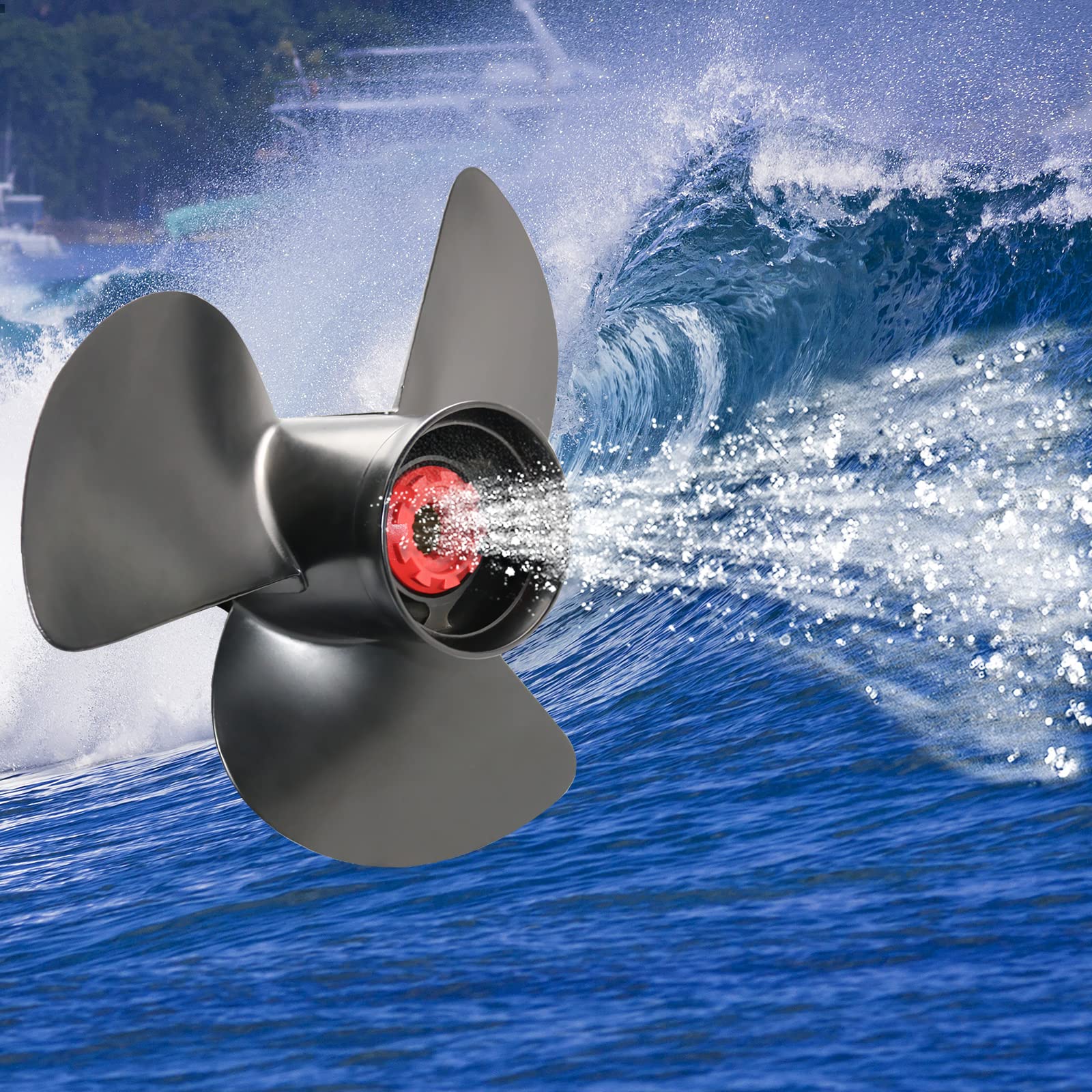 Jetman Aluminum Outboard Propeller 3-Blade 15 Spline RH - Compatible with Tohatsu 60HP-140HP Boat Engines (60HP/70HP/75HP/90HP/115HP/120HP/140HP) - Perfect for Fishing, Boating & Marine Activities