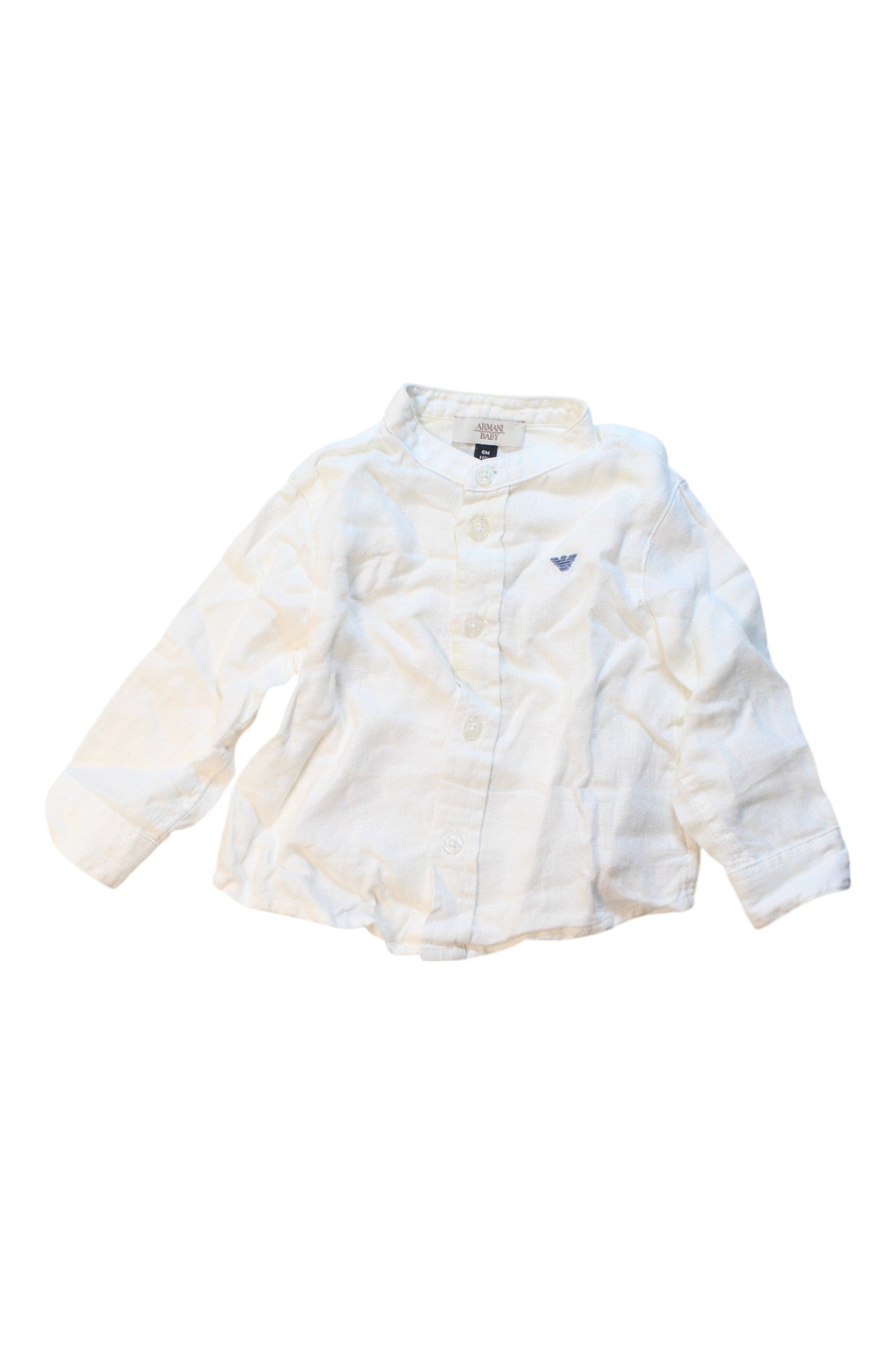 Armani Baby Linen Button Down Shirt for Boys & Girls - Soft 100% Linen Short Sleeve Shirt - Perfect for Summer Outfits, Photos & Special Occasions (Size 3-6 Months)