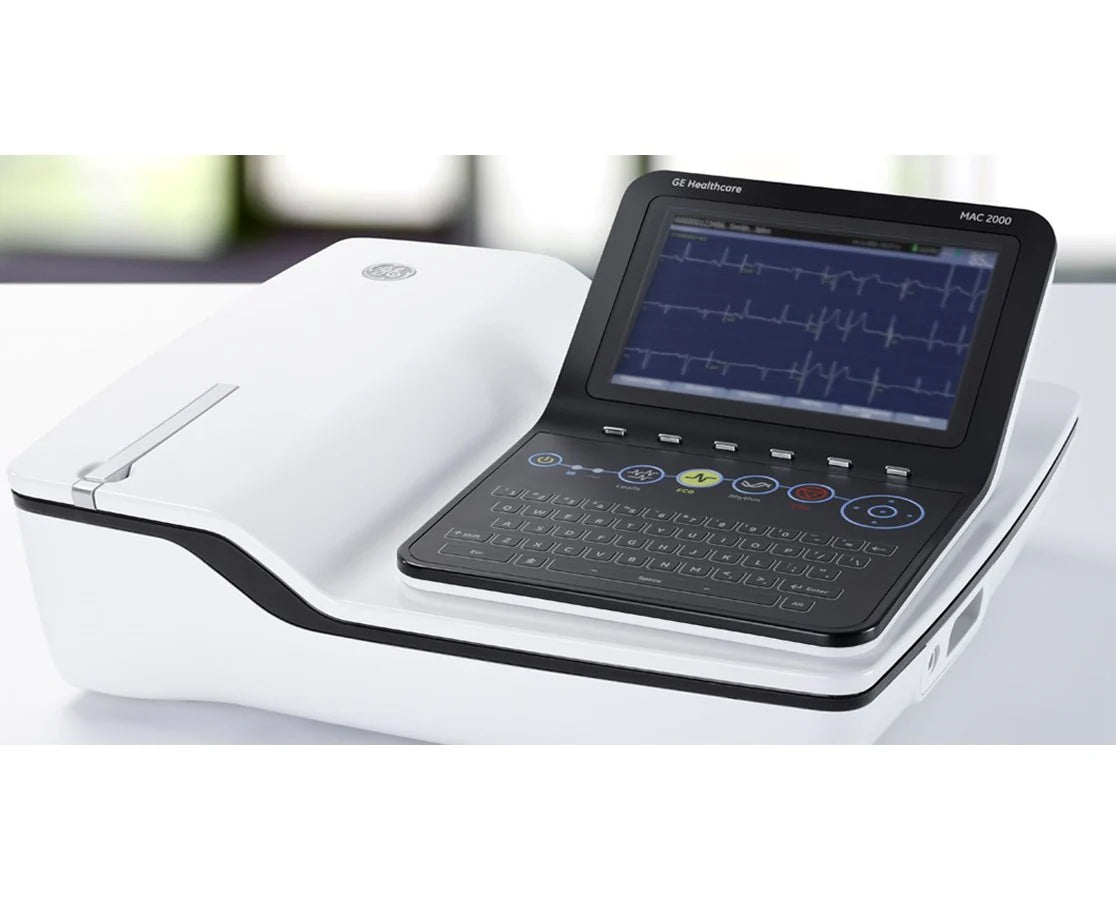 GE MAC 2000 12-Lead EKG Machine - Portable Electrocardiograph for Cardiac Monitoring in Clinics, Hospitals & Emergency Rooms