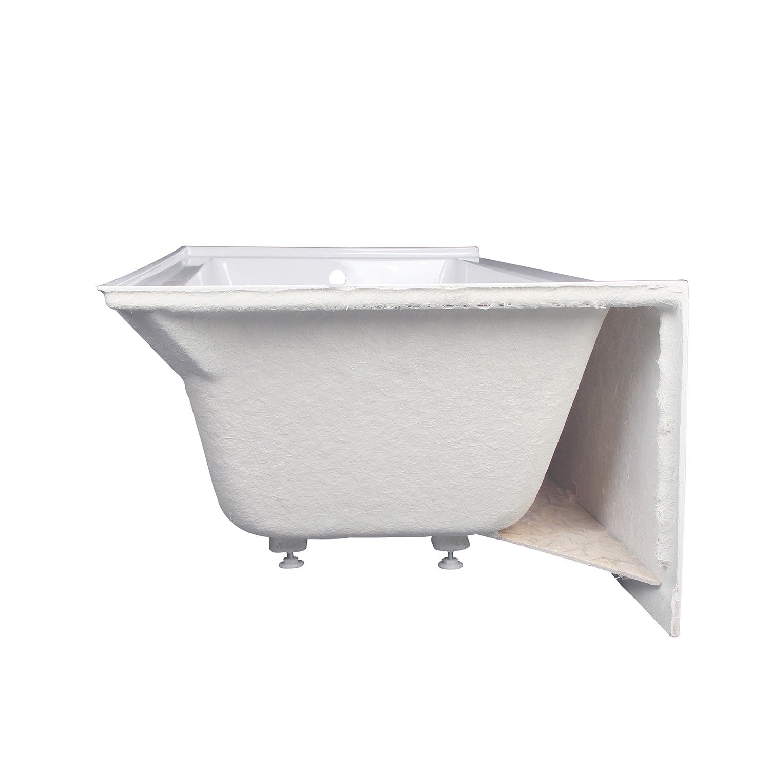 Aqua Eden 66 Inch Acrylic Rectangular 3 Wall Alcove Bathtub - Right Hand Drain, Glossy White | Freestanding Soaking Tub for Modern Bathrooms, Spa Relaxation & Luxury Home Decor