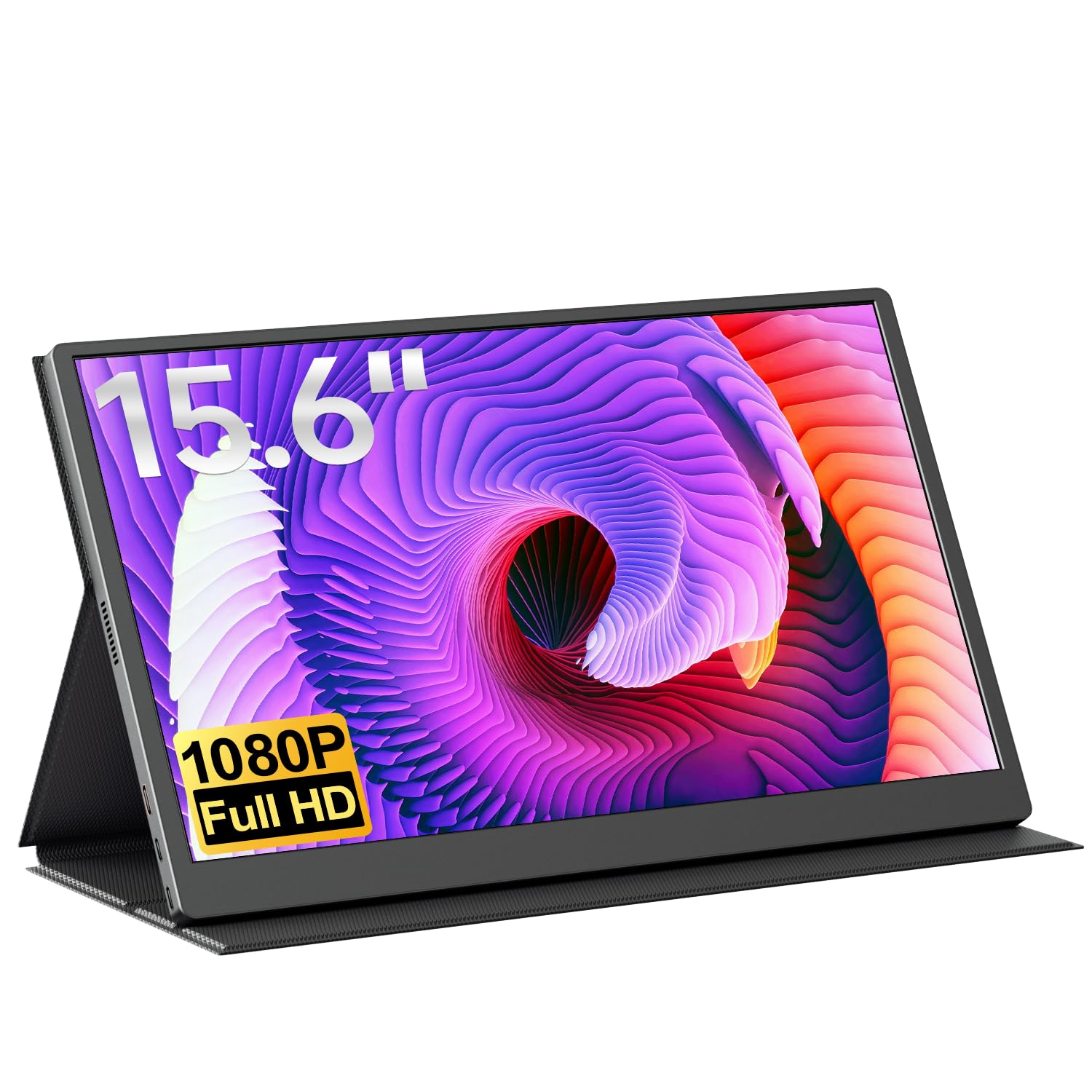 COCOPAR 15.6 Inch Portable Laptop Monitor - Full HD 1080P USB-C/HDMI External Display for MacBook, Surface, PC, Xbox & PS5 with Protective Cover & Built-in Speakers | Ideal for Work, Gaming & Travel