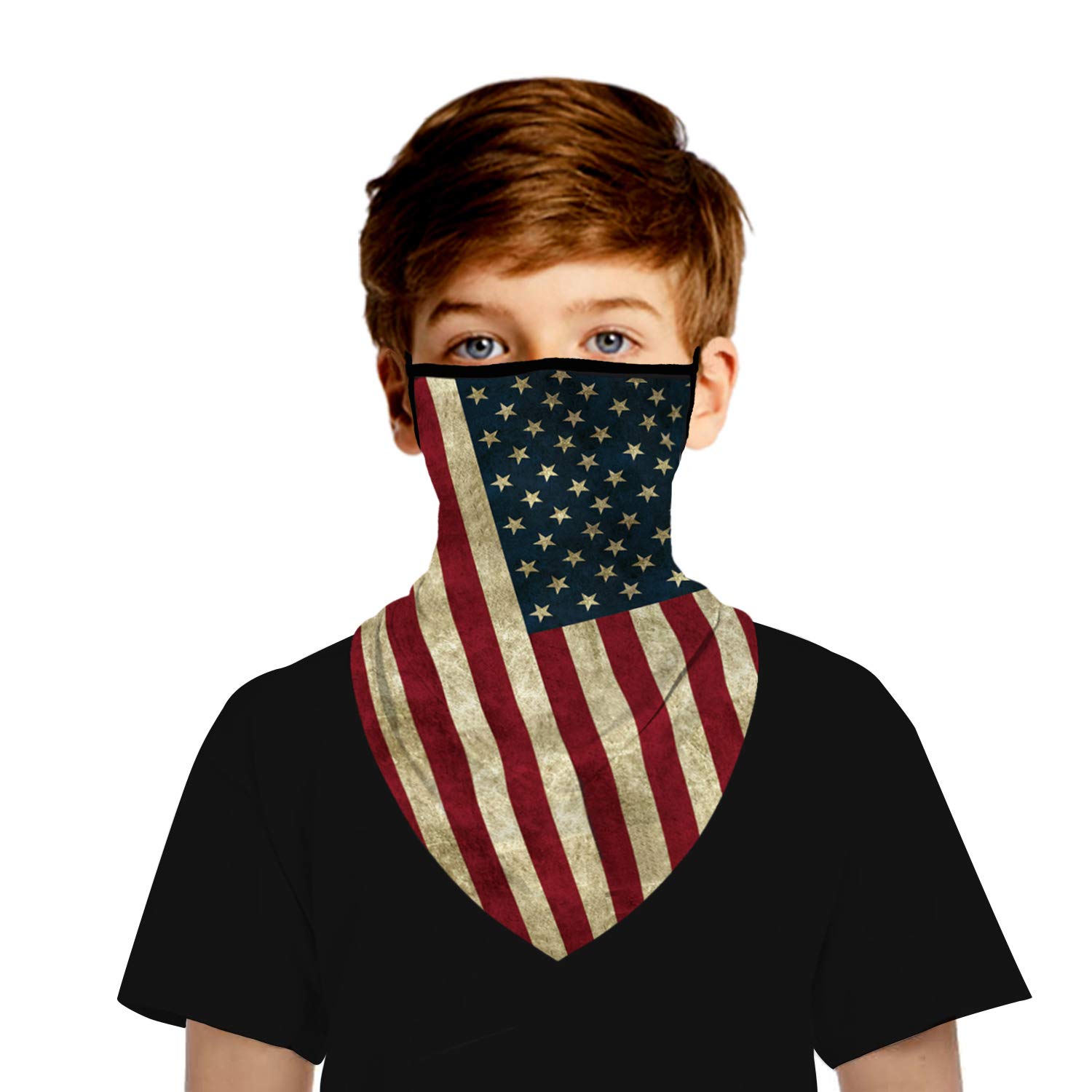 B-Well Unisex Seamless Bandana Triangle Face Scarf with Ear Loops - Breathable Neck Gaiter Cover for Motorcycle Riding, Cycling, Hiking & Outdoor Activities - UV Protection for Men & Women