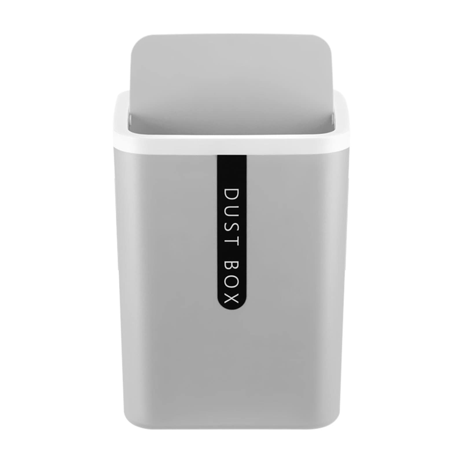 Small Square Swing Lid Trash Can - Mini Desktop Garbage Bin for Home, Office, Bedroom, RV & Narrow Spaces - Easy Clean Household Waste Basket - Gray (Ideal for Desk, Nightstand, Dresser & Compact Areas)