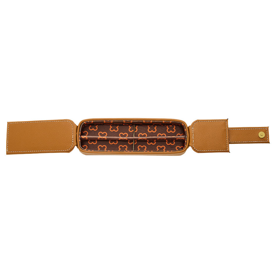 Esterbrook Nook Double Pen Holder - Premium British Tan Leather - Perfect for Office, Writing Desk & Gift for Writers