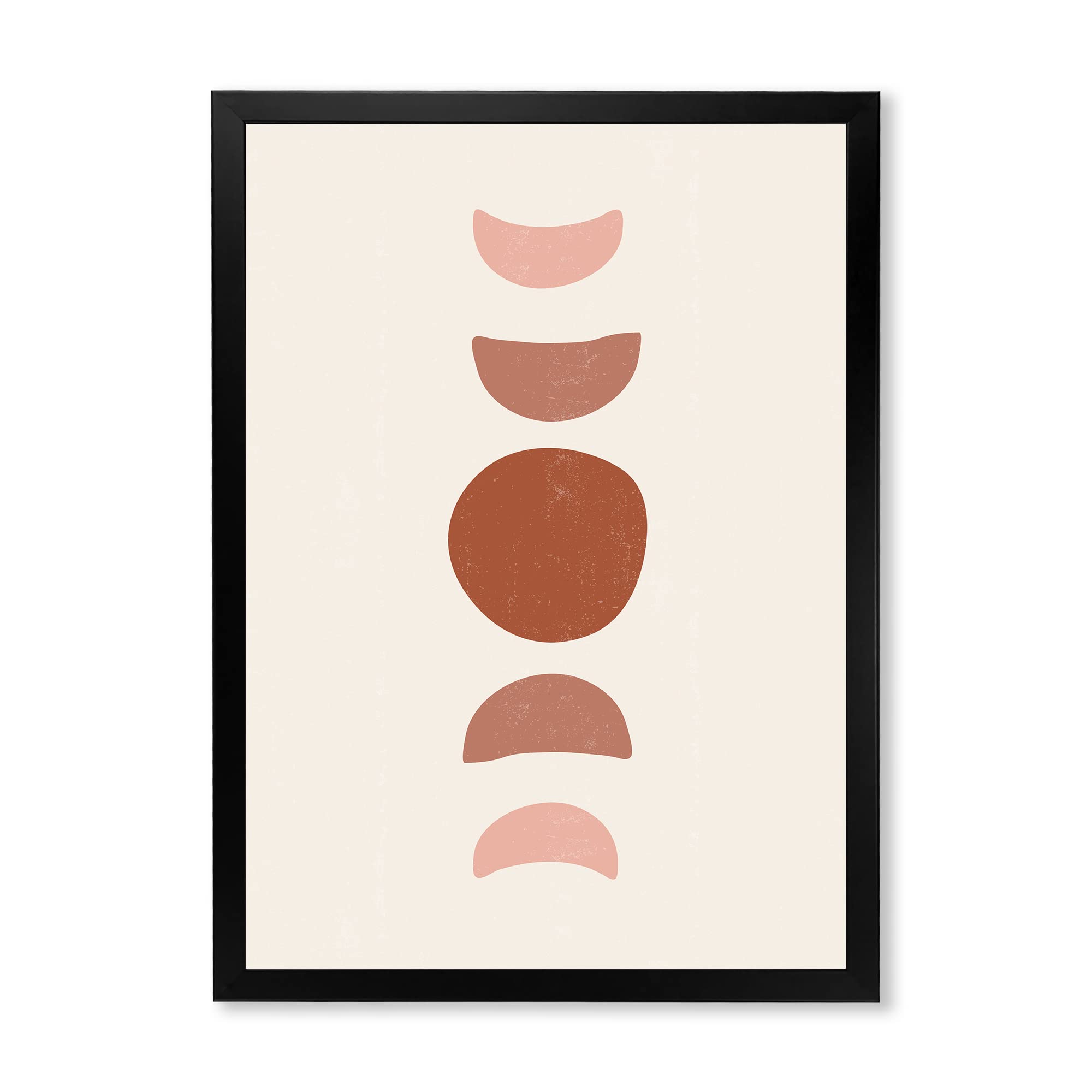 DesignQ Minimal Moon Phases Modern Framed Wall Art - Home & Office Decor for Living Room, Bedroom, Nursery | Celestial Boho Aesthetic