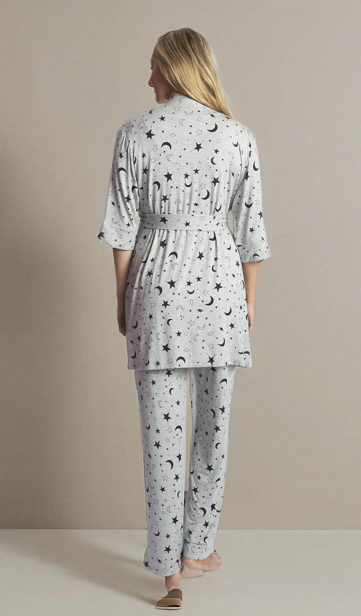 5-Piece Maternity & Nursing Pajama Set - Soft Cotton Nursing Pants for Pregnant Women & New Moms - Comfortable Sleepwear for Breastfeeding, Postpartum Recovery & Mother-Baby Bonding Time