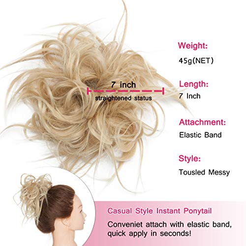 Messy Bun Scrunchie for Women - Stretchable Hair Tie for Tousled Updo & Ponytail - Perfect for Workouts, Yoga, and Everyday Styling