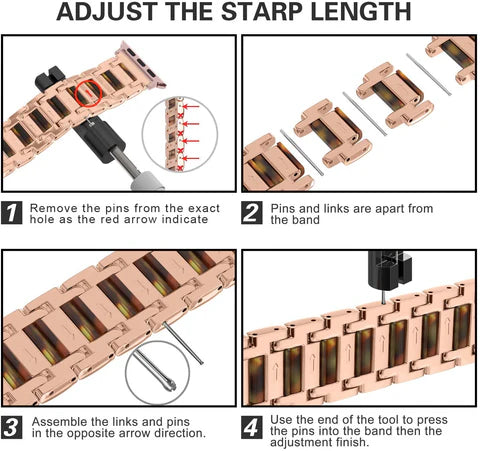 Premium Metal Resin Watch Strap - Durable Stainless Steel & Resin Band for Men & Women - Perfect for Dress Watches, Business Attire & Everyday Wear